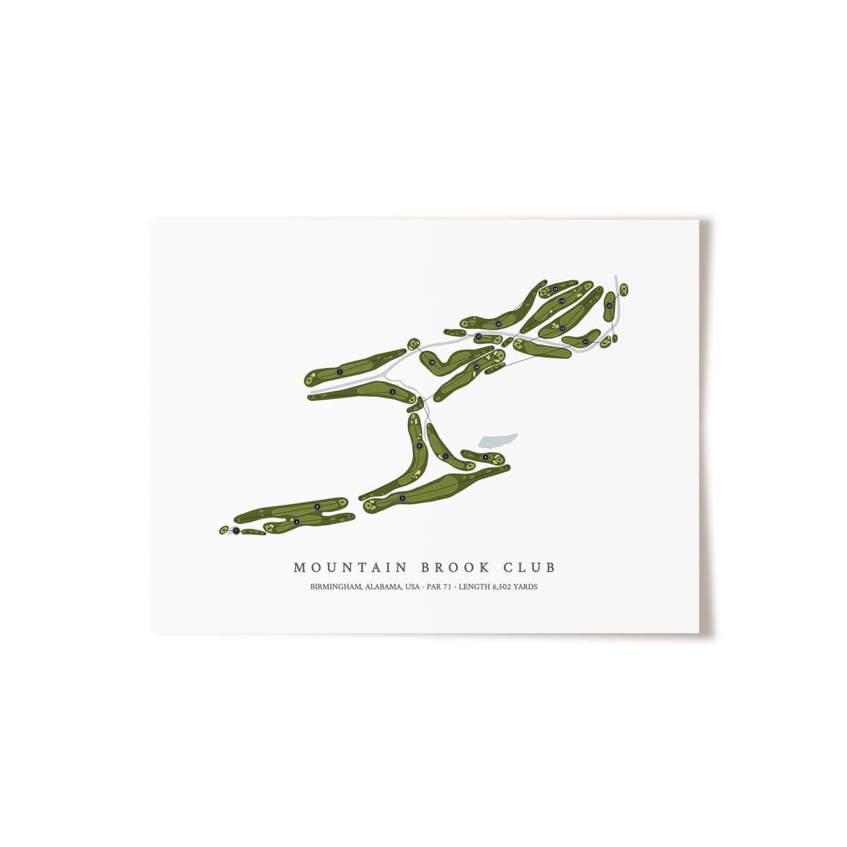Mountain Brook Club | Golf Course Map | Unframed 