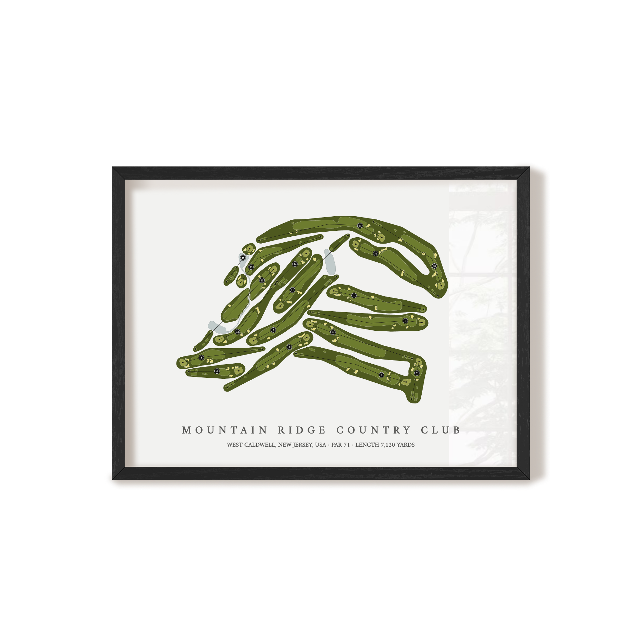 Mountain Ridge Country Club | Golf Course Map | Black+Frame 