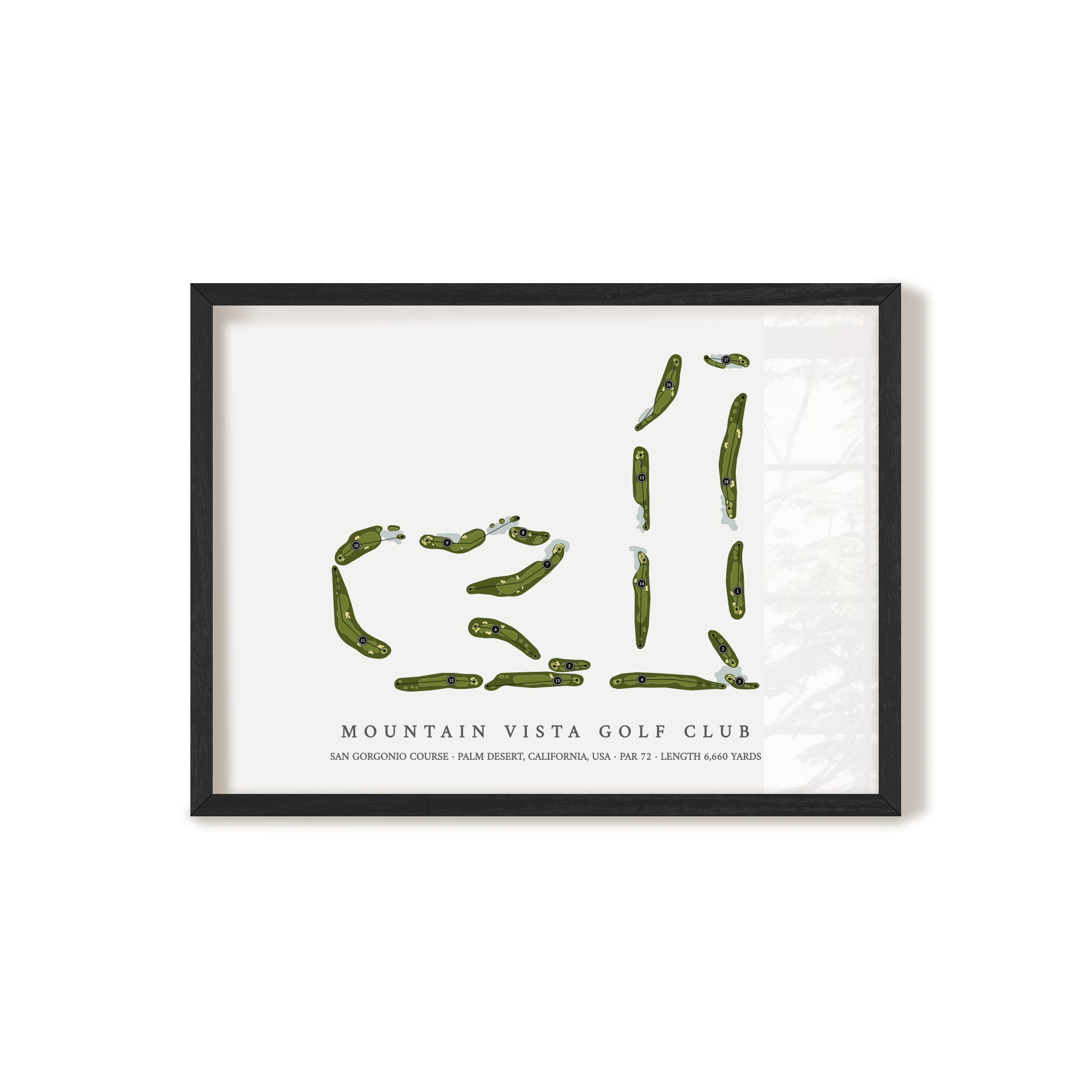 Mountain Vista Golf Club - San Gorgonio Course | Golf Course Map | Black+Frame 