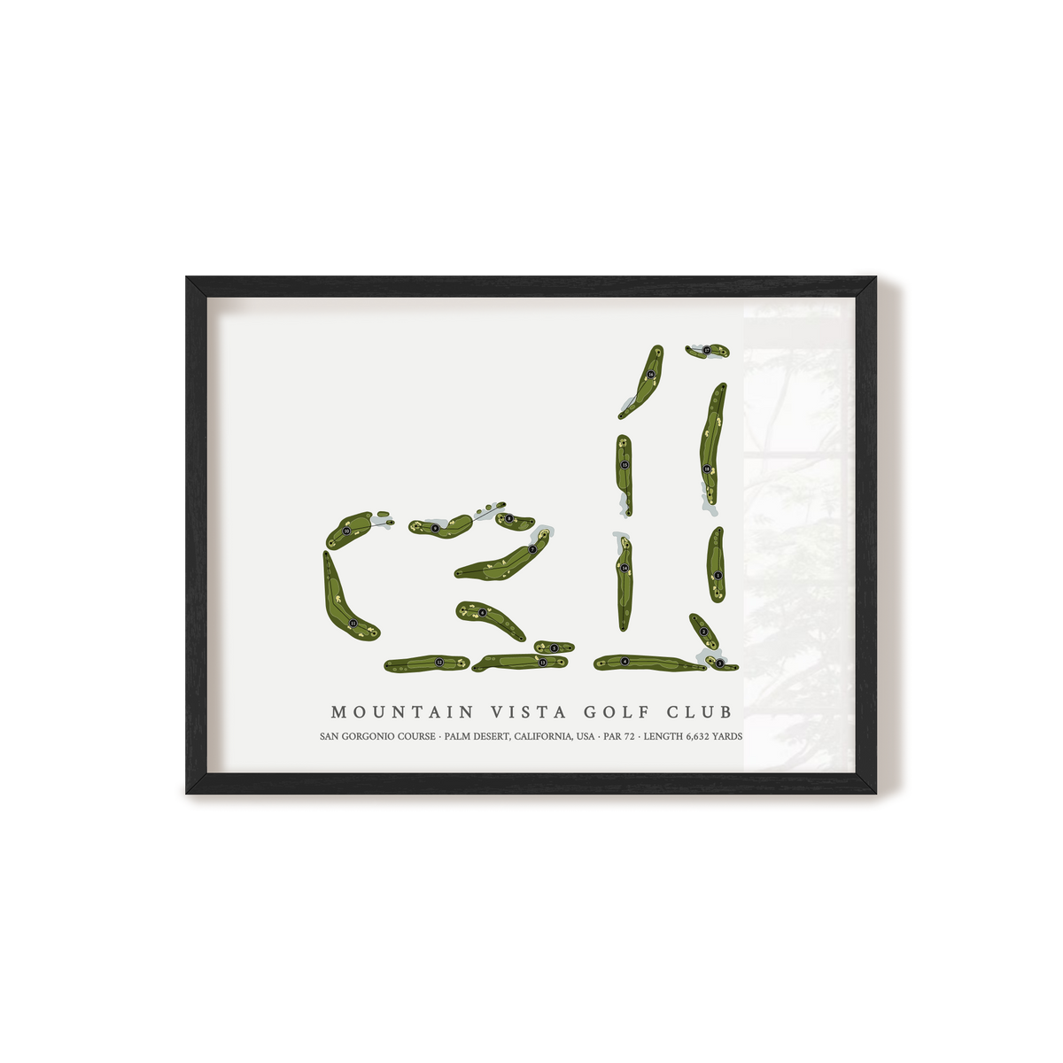 Mountain Vista Golf Club - San Gorgonio Course | Golf Course Print | Black Frame