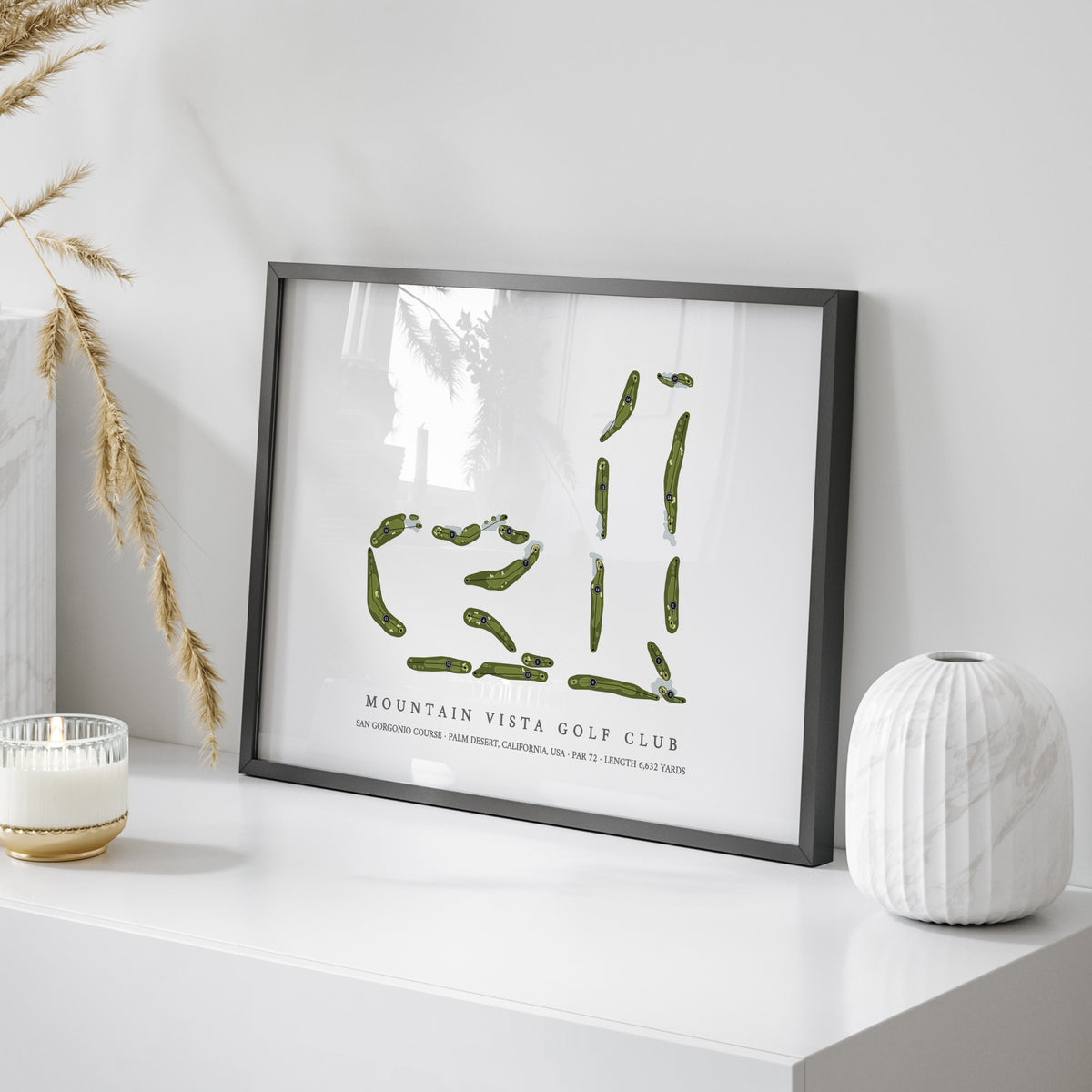 Mountain Vista Golf Club - San Gorgonio Course | Golf Course Print | On Table