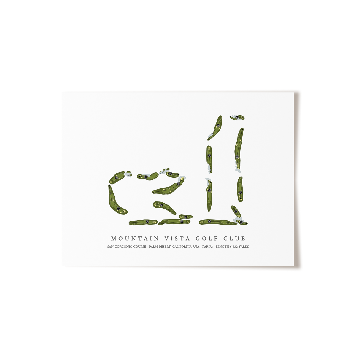 Mountain Vista Golf Club - San Gorgonio Course | Golf Course Print | Unframed