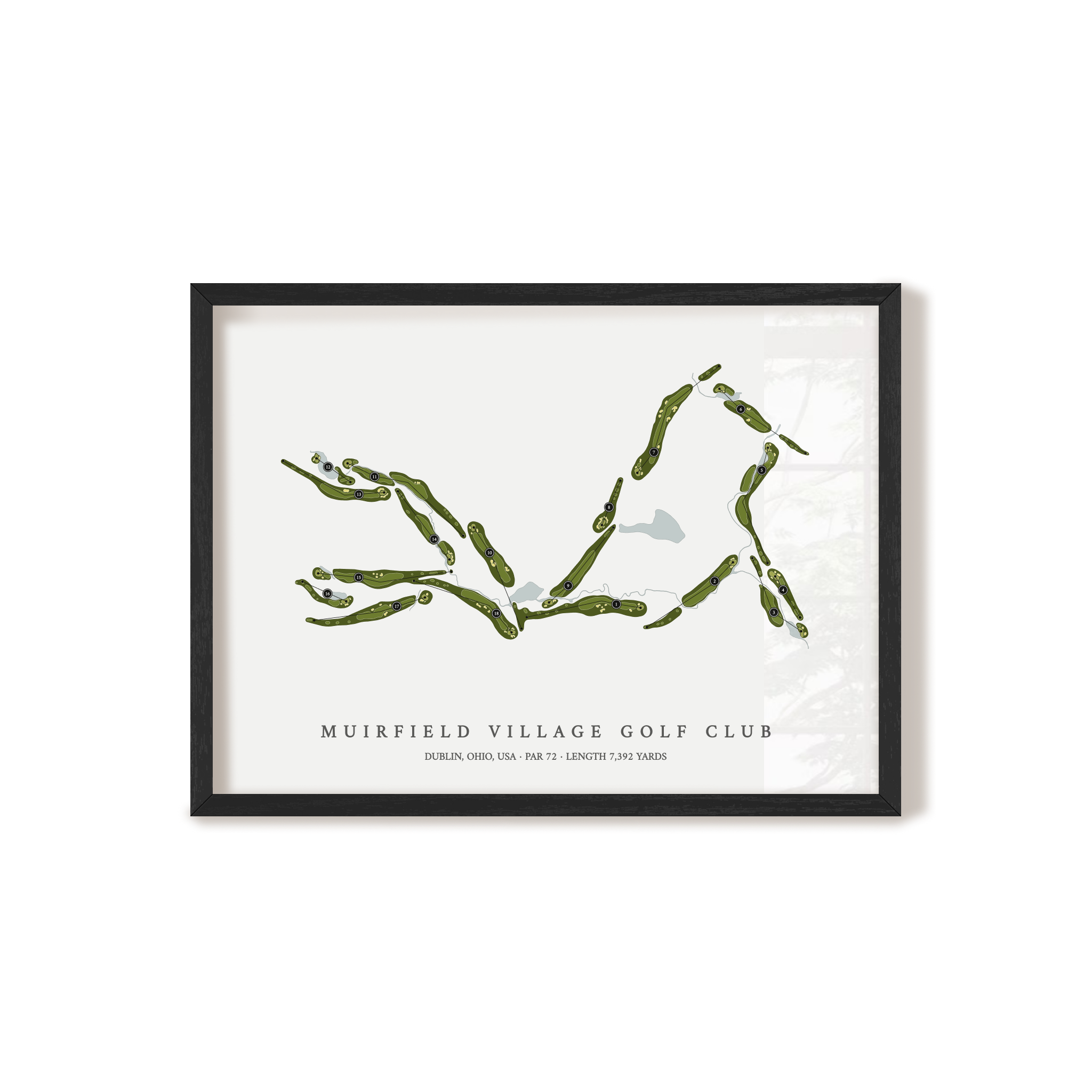 Muirfield Village Golf Club | Golf Course Print | Black Frame 