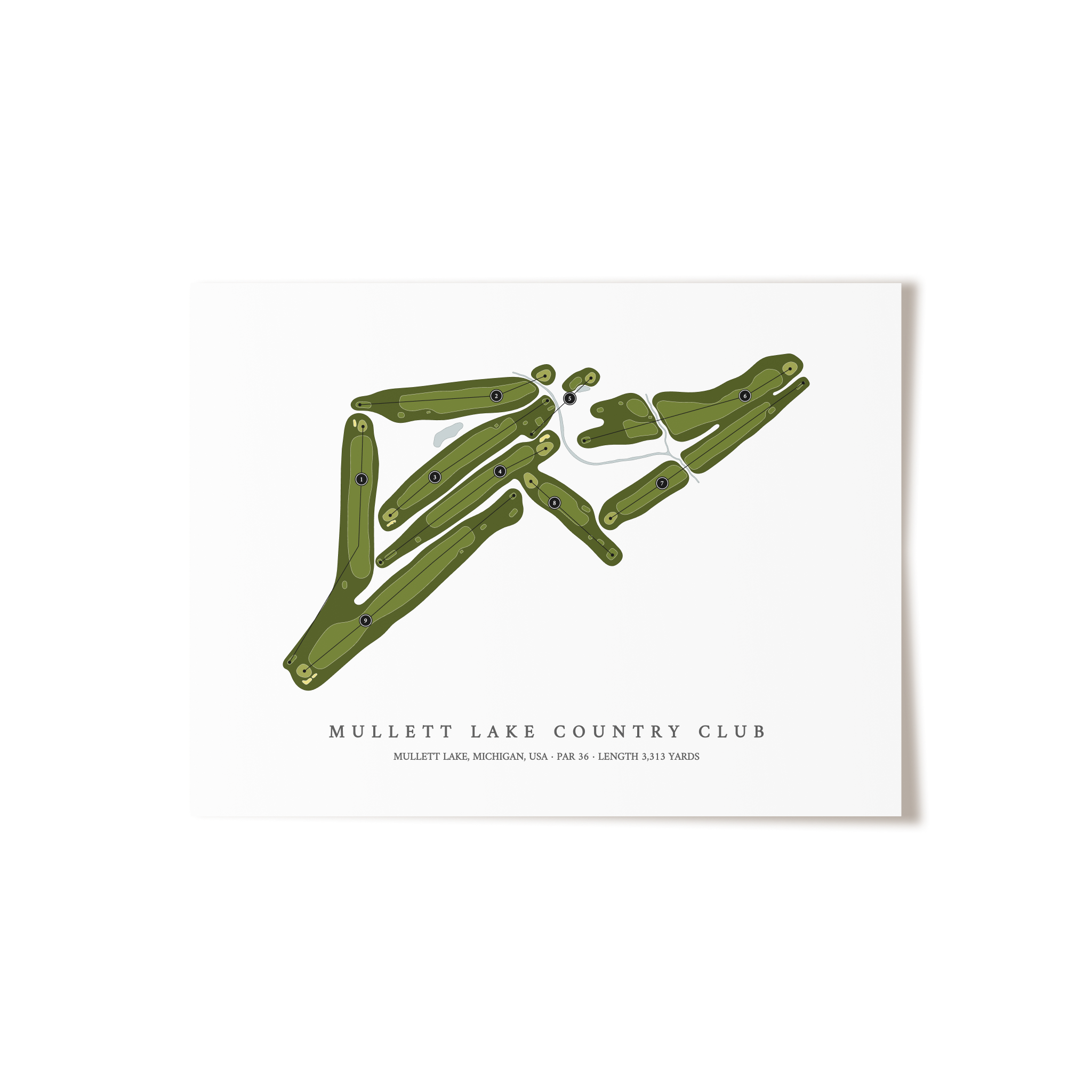 Mullett Lake Country Club | Golf Course Map | Unframed 