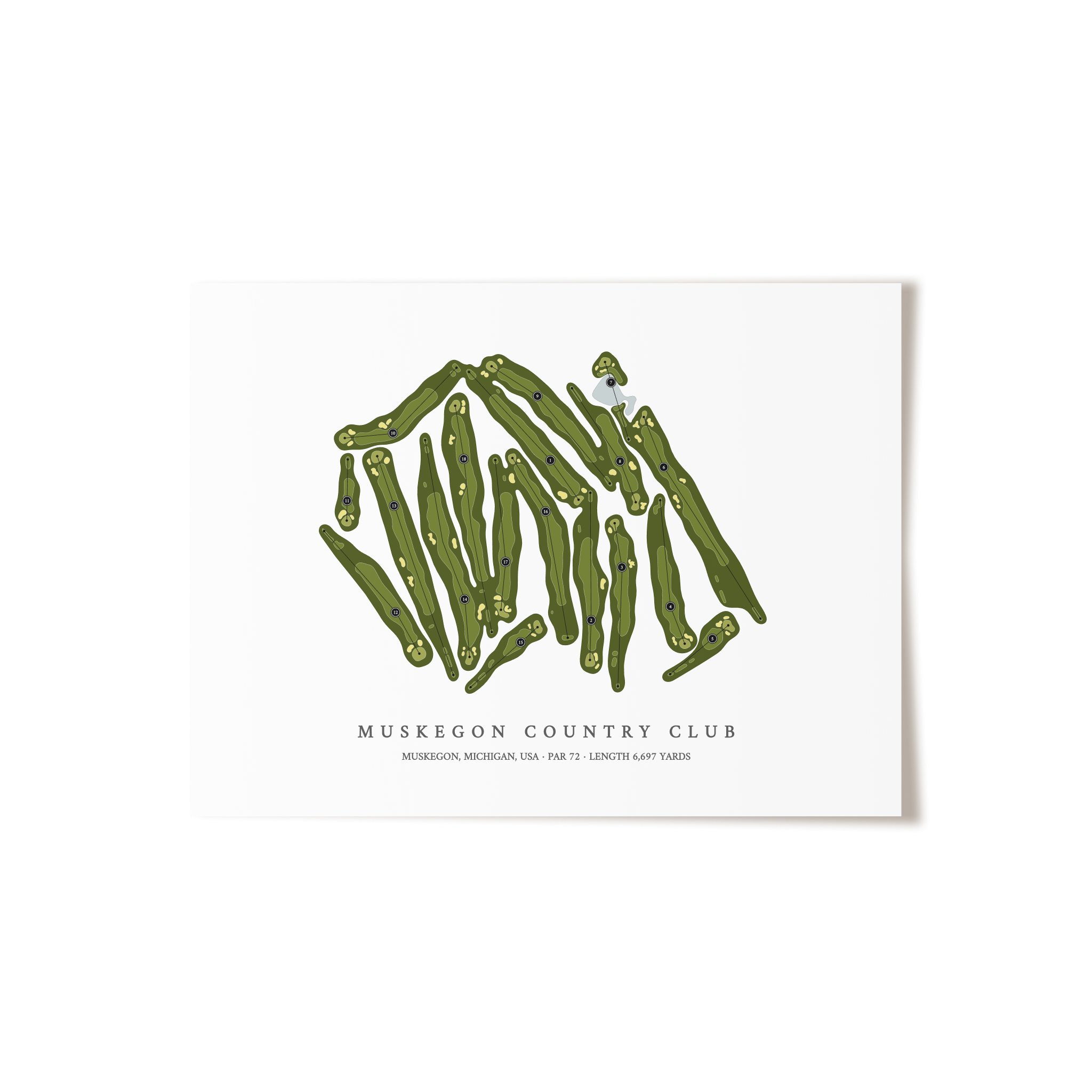 Muskegon Country Club | Golf Course Print | Unframed