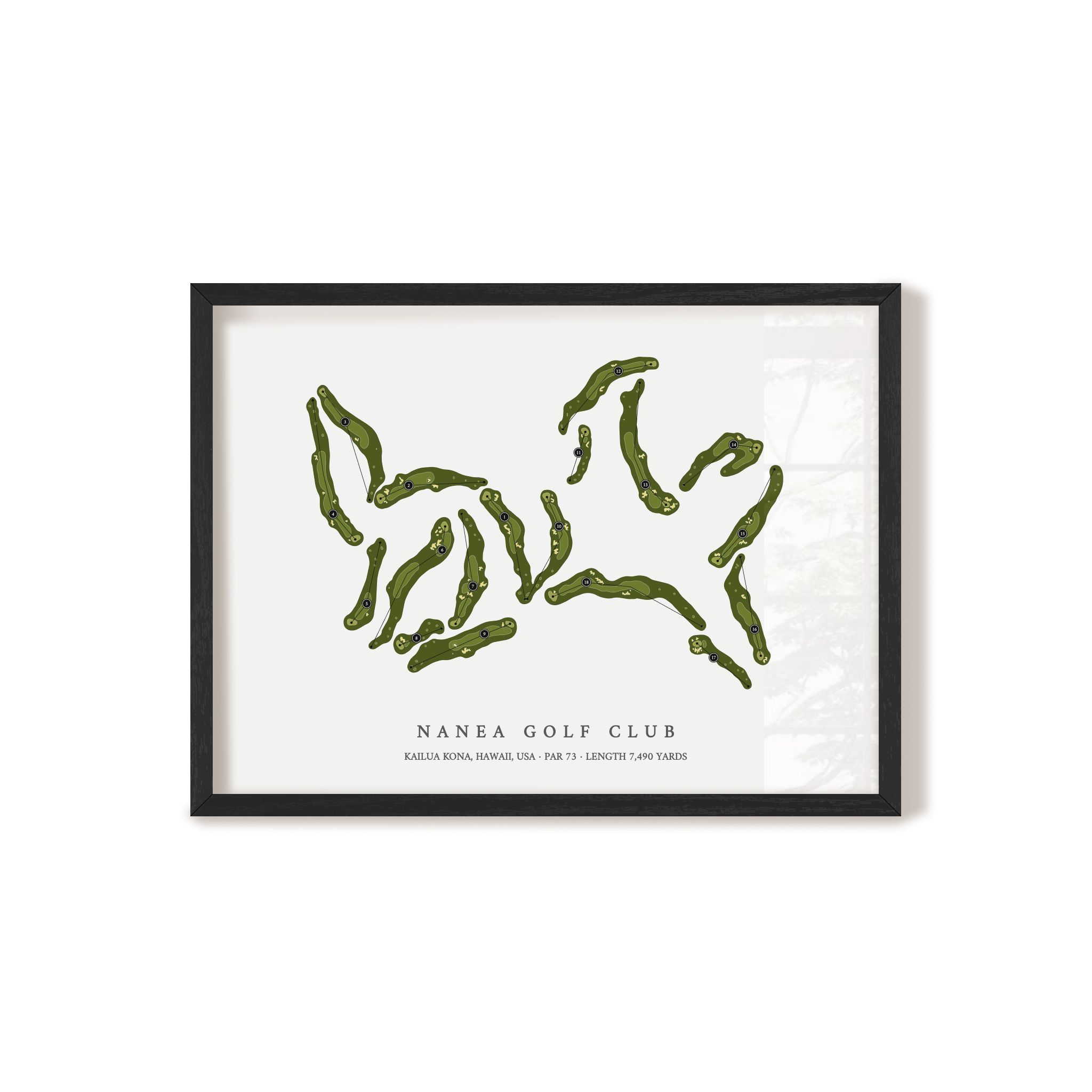 Nanea Golf Club | Golf Course Print | Black Frame