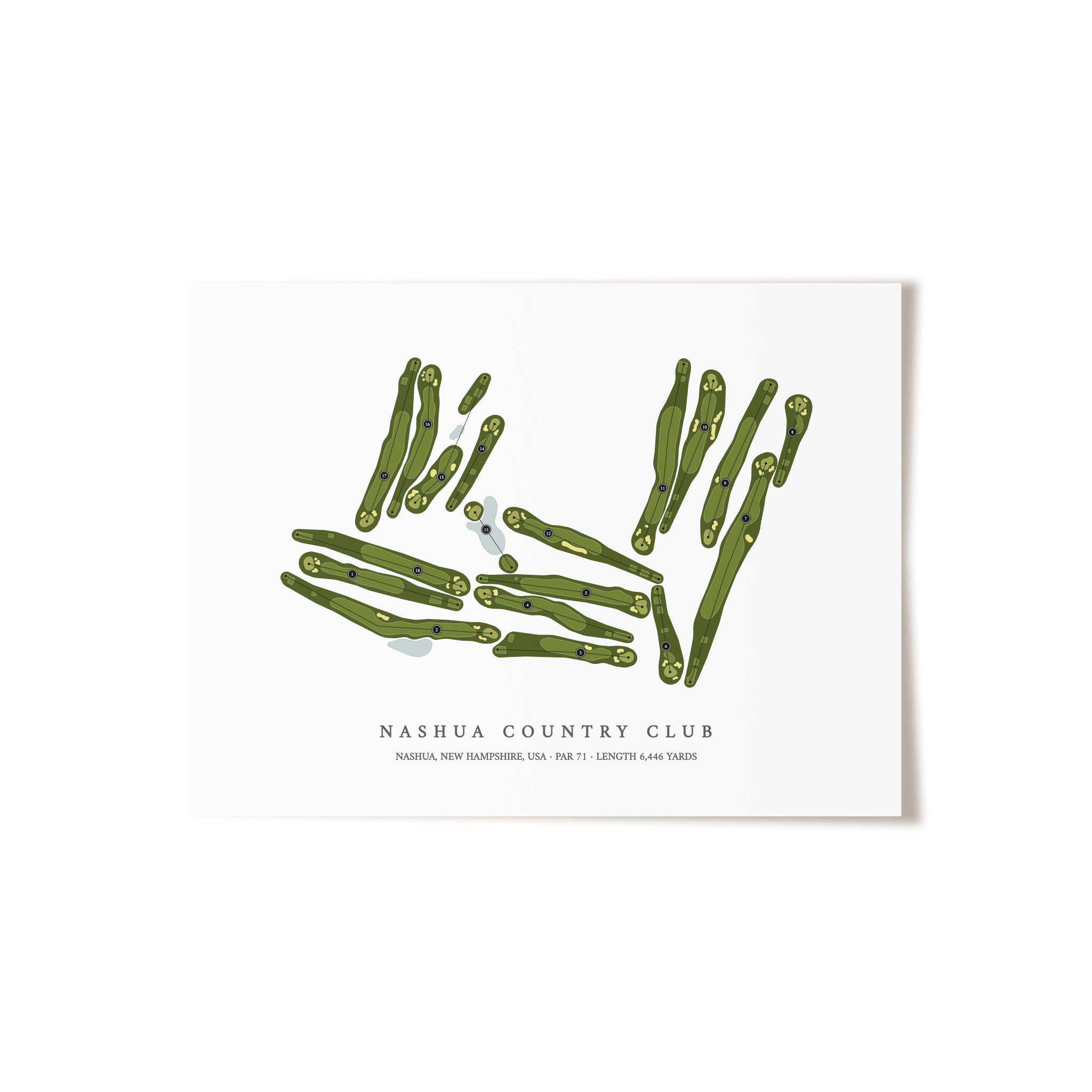 Nashua Country Club | Golf Course Print | Unframed