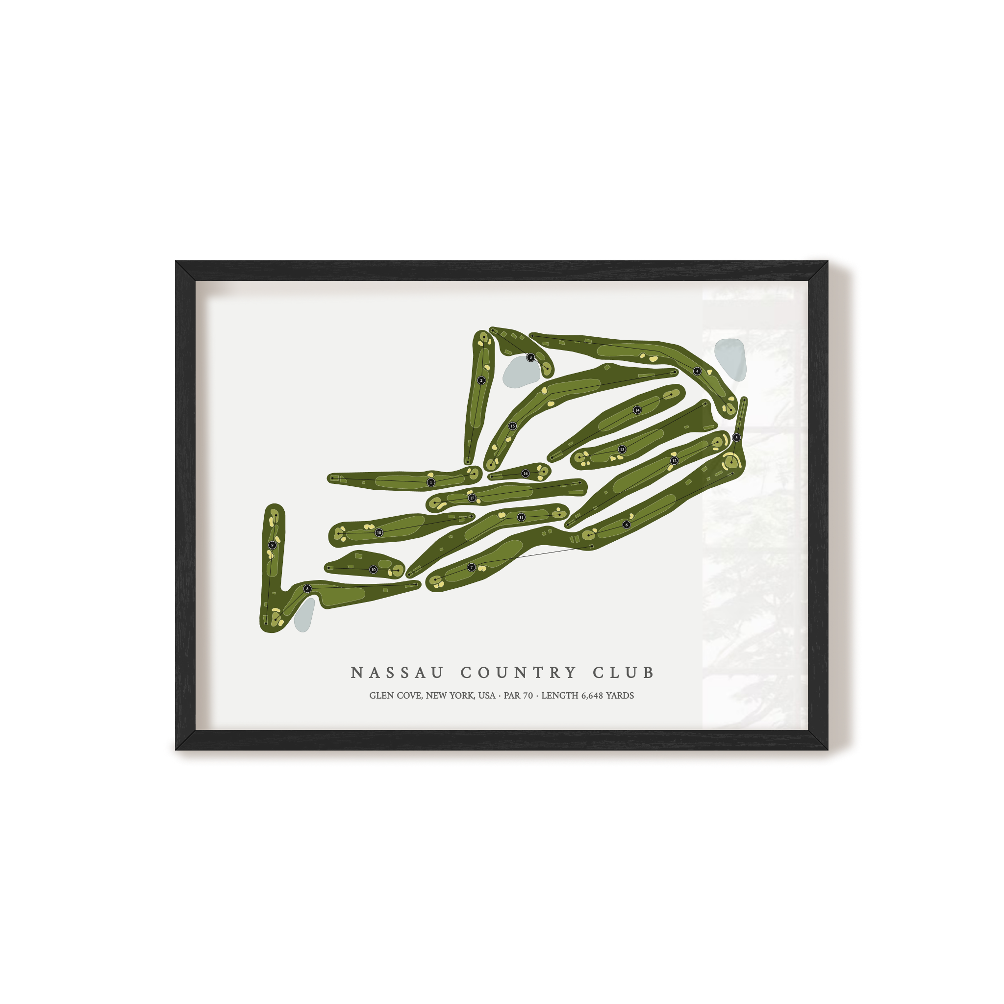 Nassau Country Club | Golf Course Map | Black Frame 