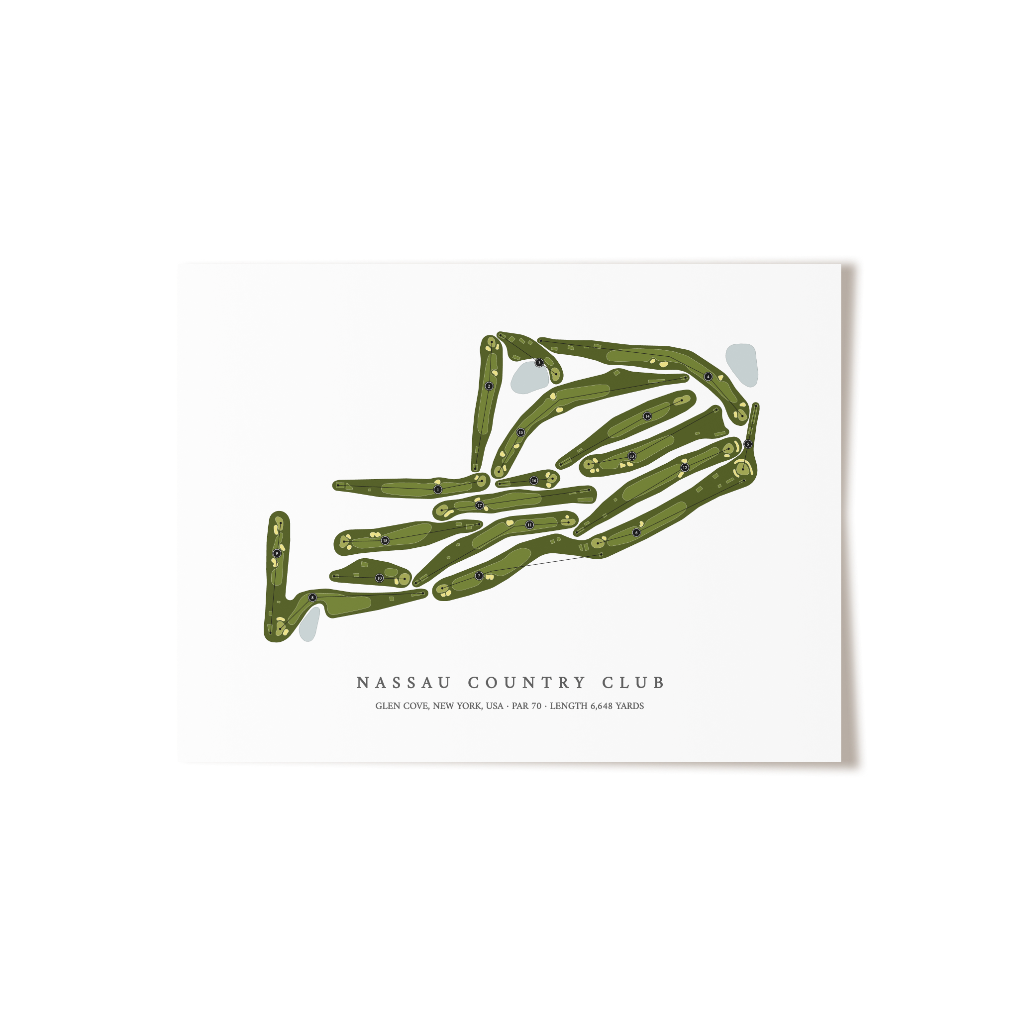 Nassau Country Club | Golf Course Map | Unframed 