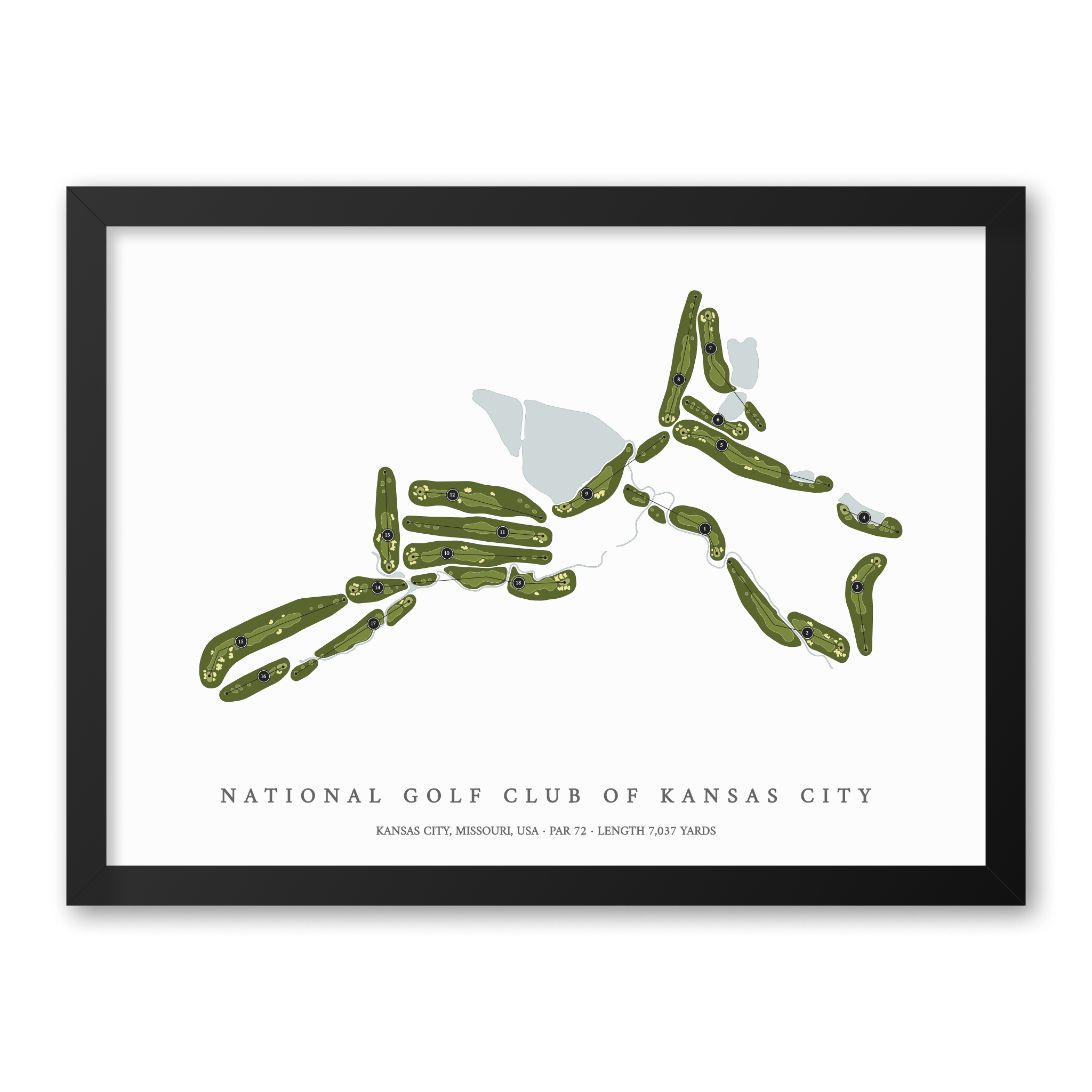 National Golf Club of Kansas City | Golf Course Print | Black Frame