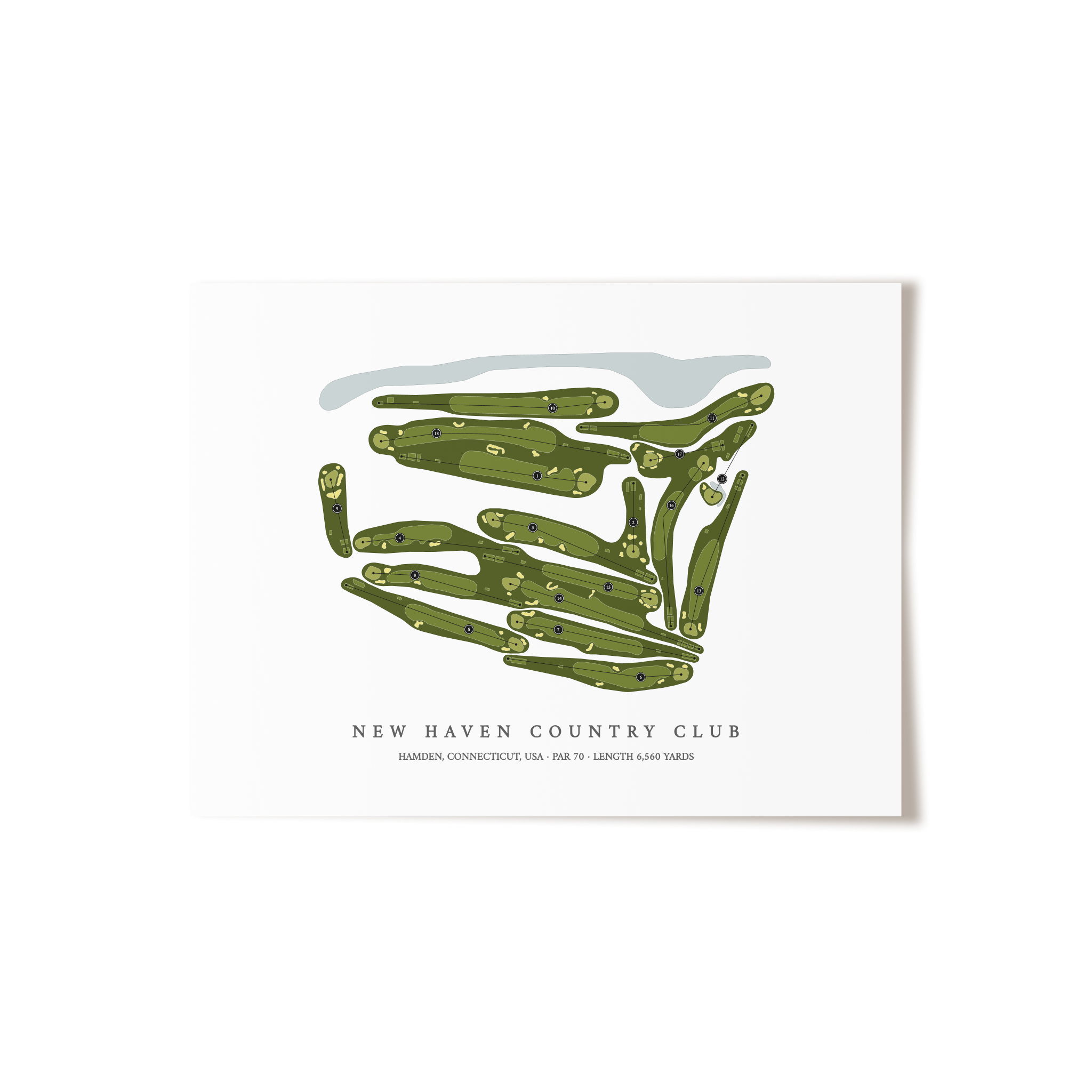 New Haven Country Club | Golf Course Map | Unframed 