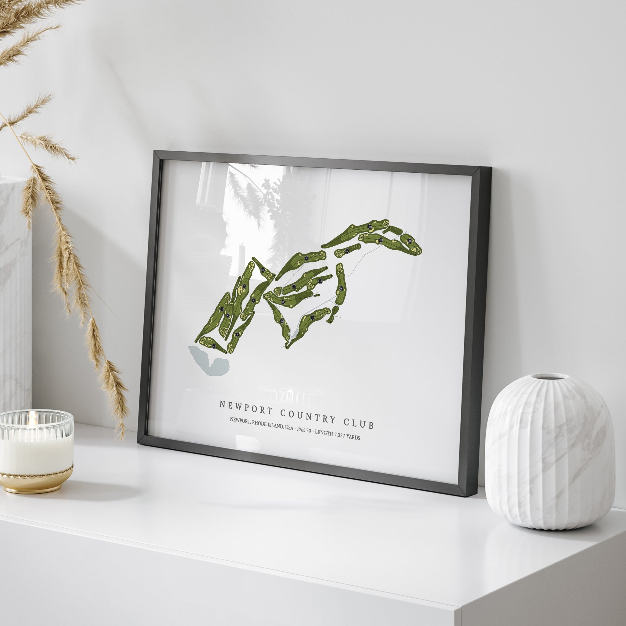 Newport Country Club | Golf Course Print | On Table
