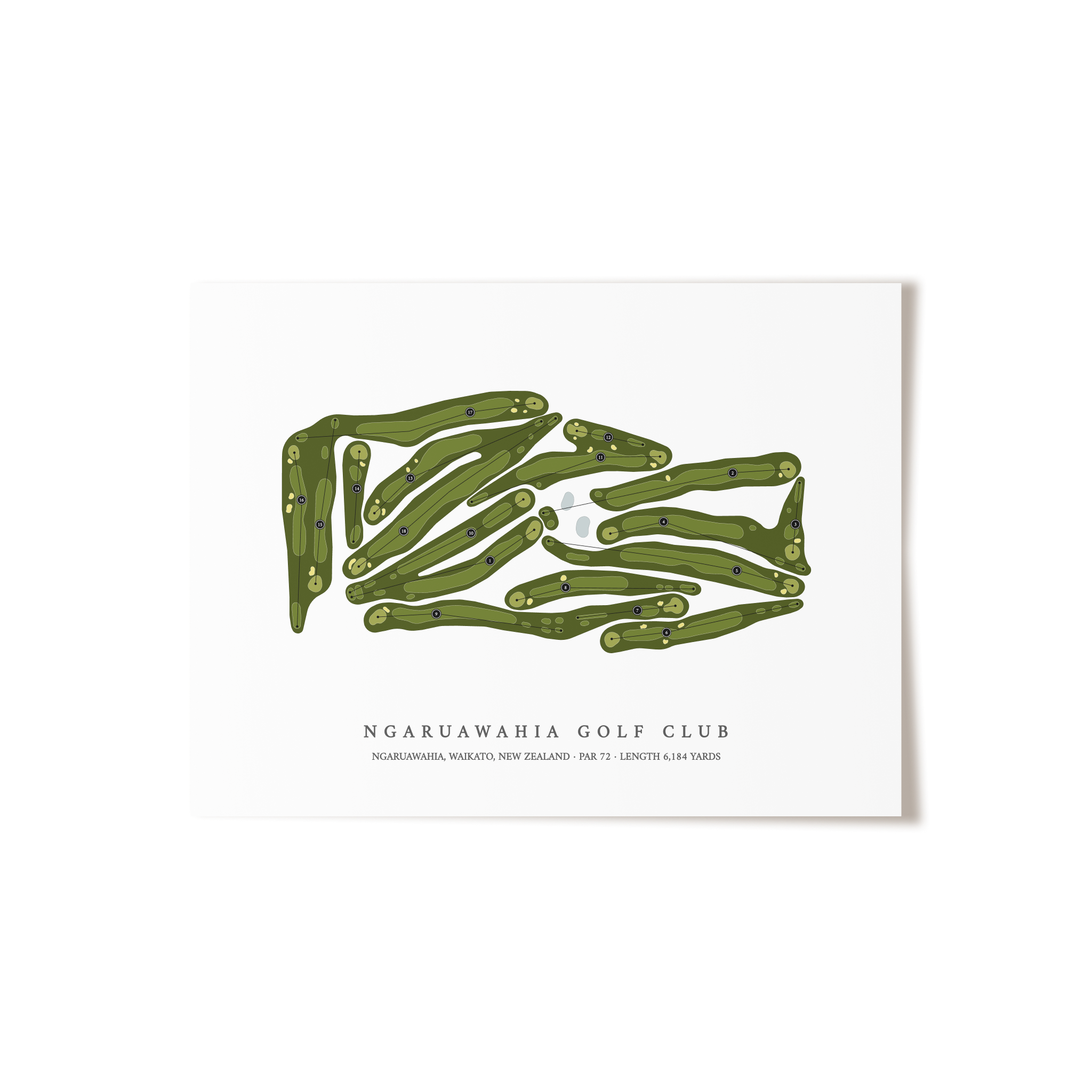 Ngaruawahia Golf Club | Golf Course Map | Unframed 