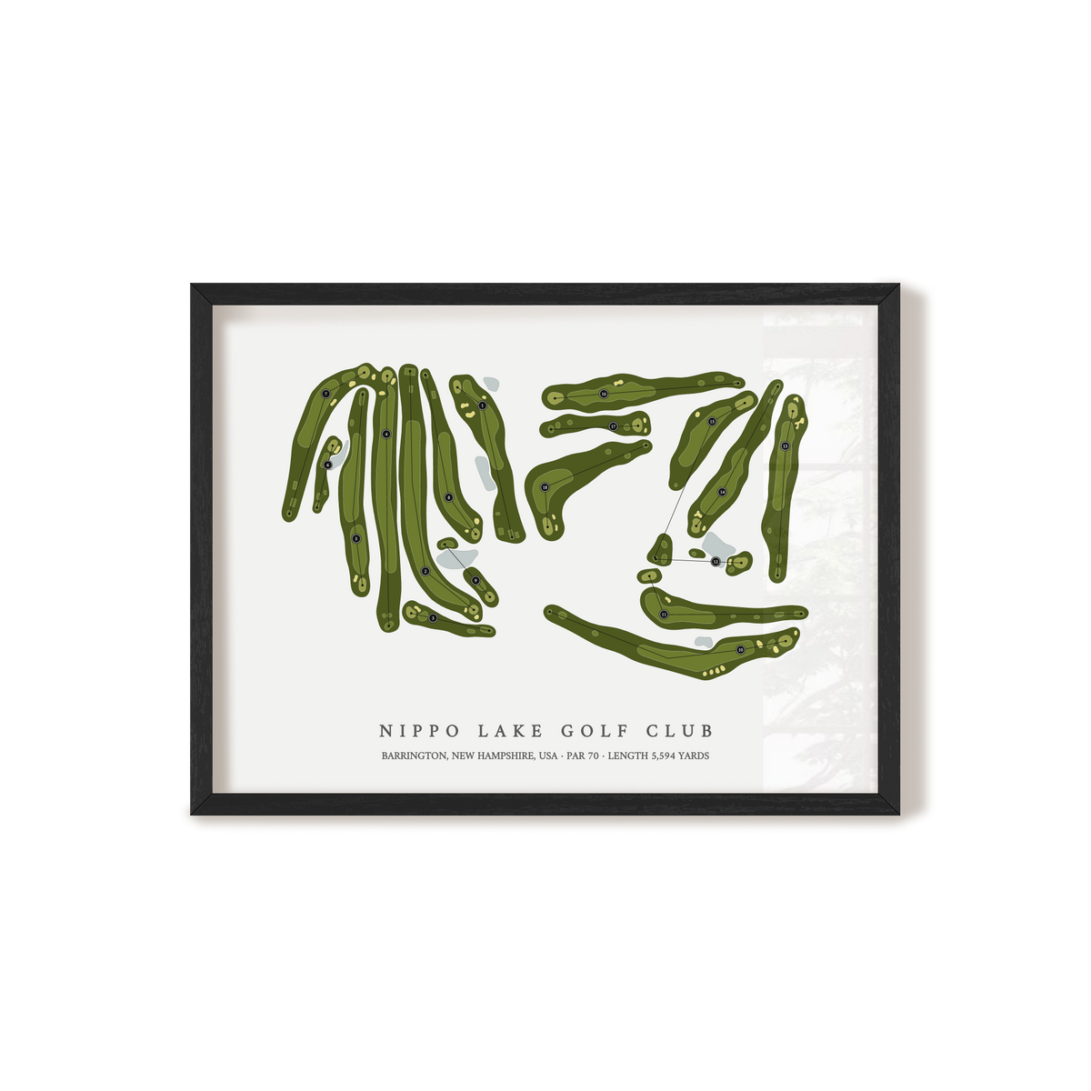 Nippo Lake Golf Club | Golf Course Map | Black Frame 