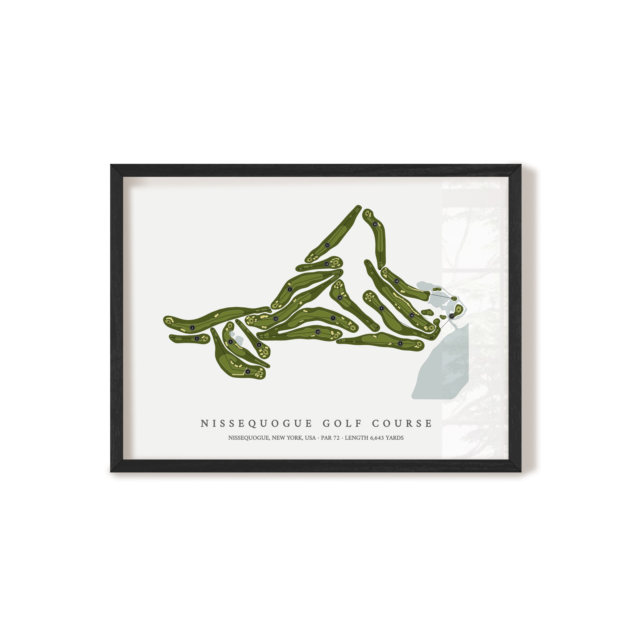 Nissequogue Golf Course | Golf Course Map | Black Frame 