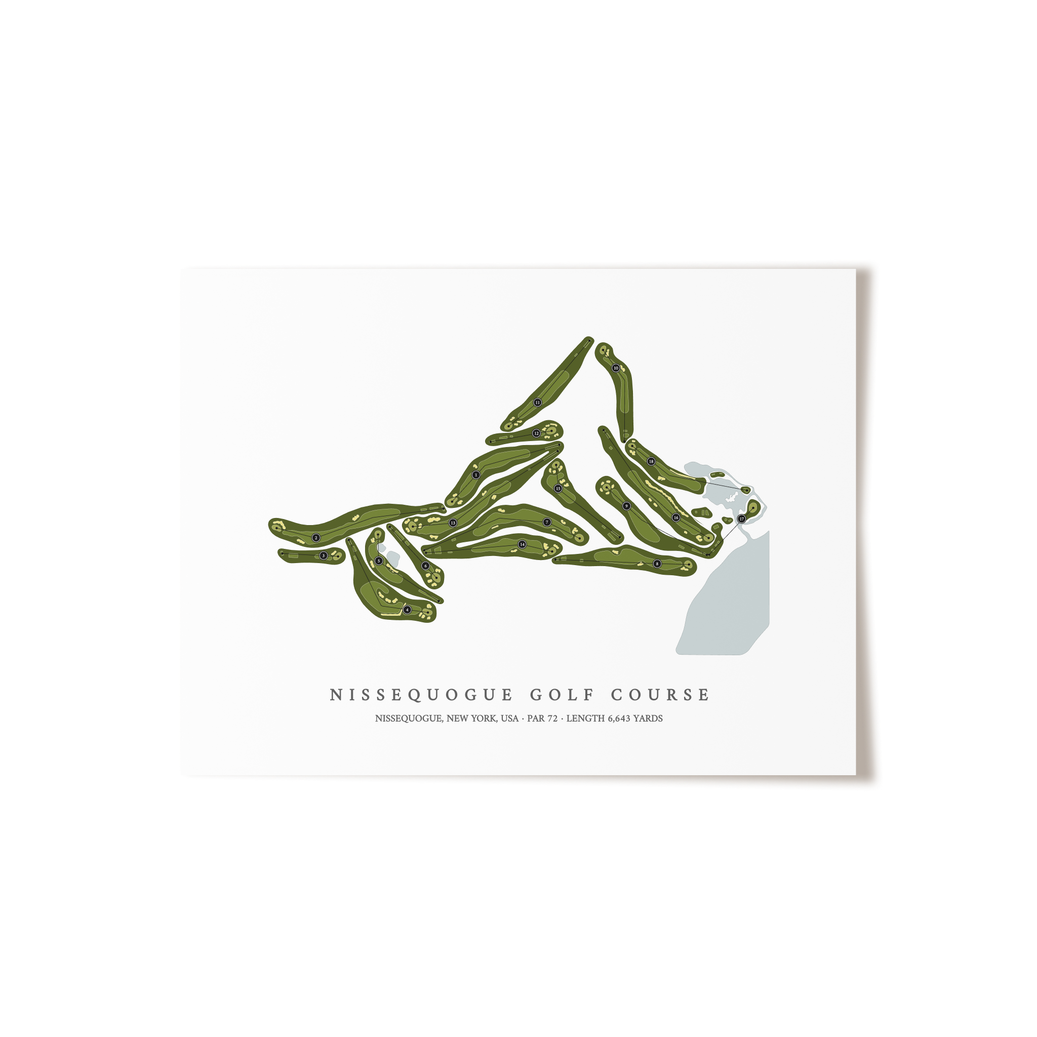Nissequogue Golf Course | Golf Course Map | Unframed 