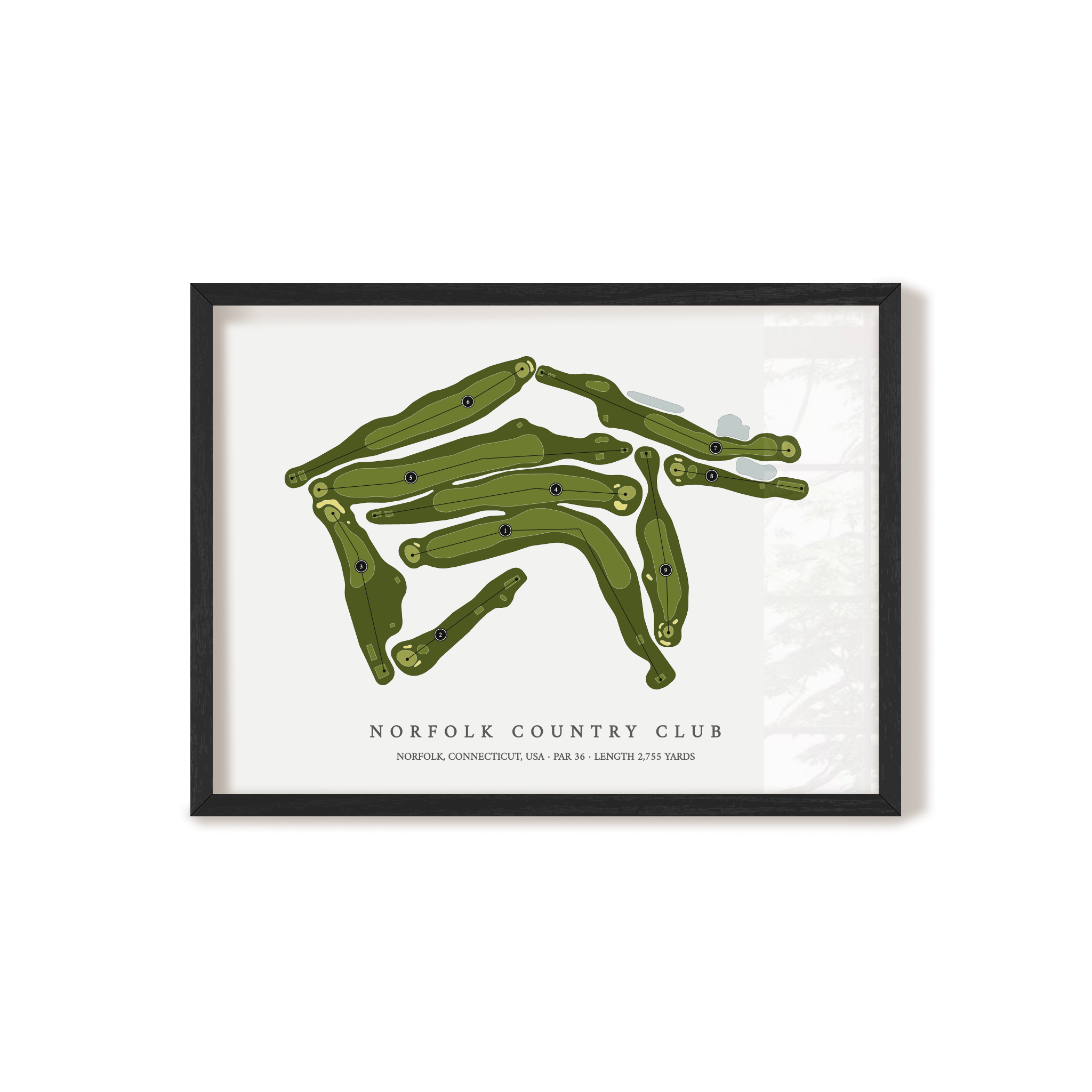Norfolk Country Club | Golf Course Print | Black Frame