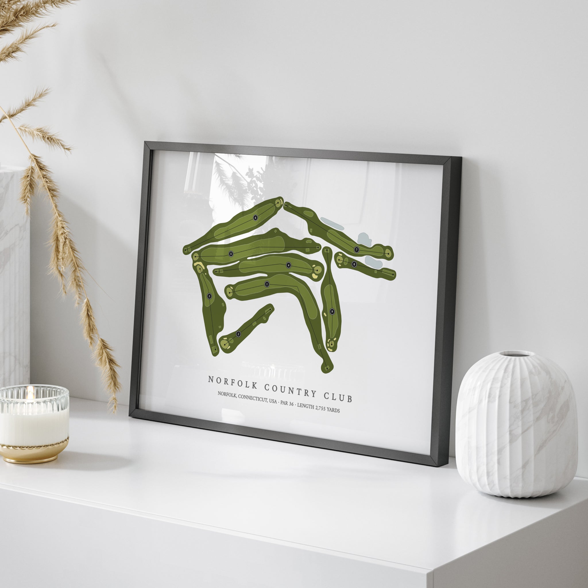 Norfolk Country Club | Golf Course Print | On Table