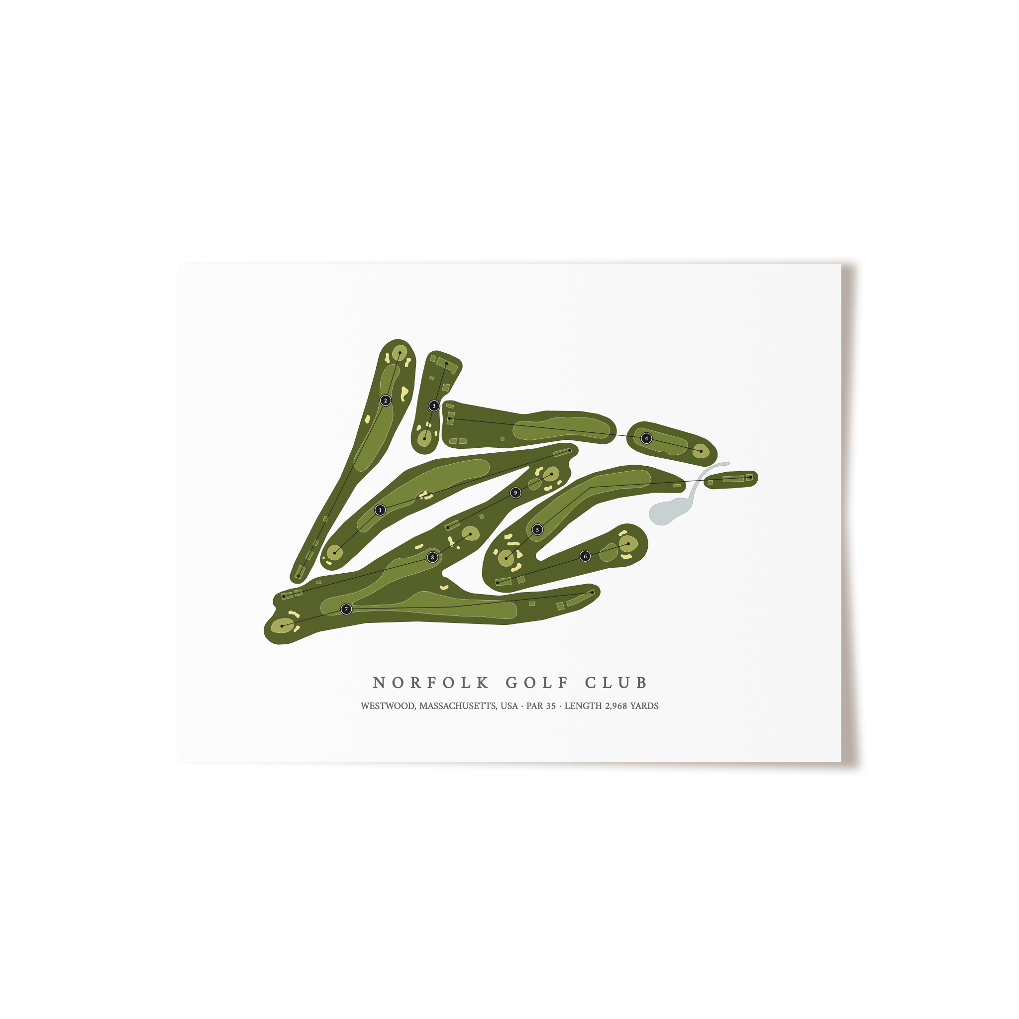 Norfolk Golf Club | Golf Course Map | Unframed 