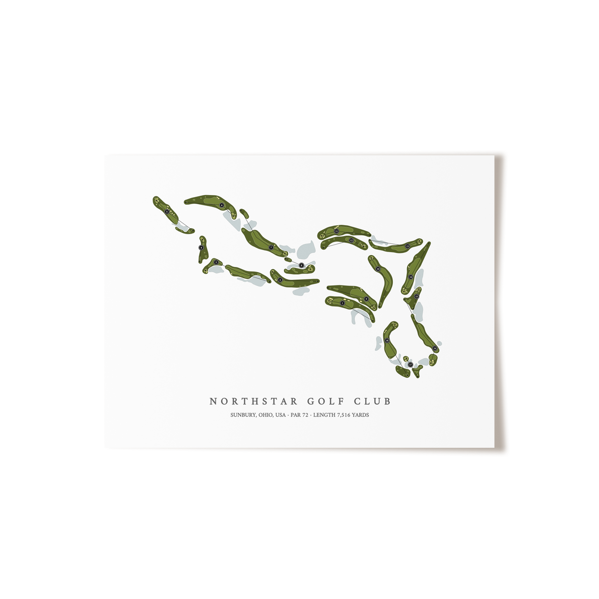 NorthStar Golf Club | Golf Course Map | Unframed