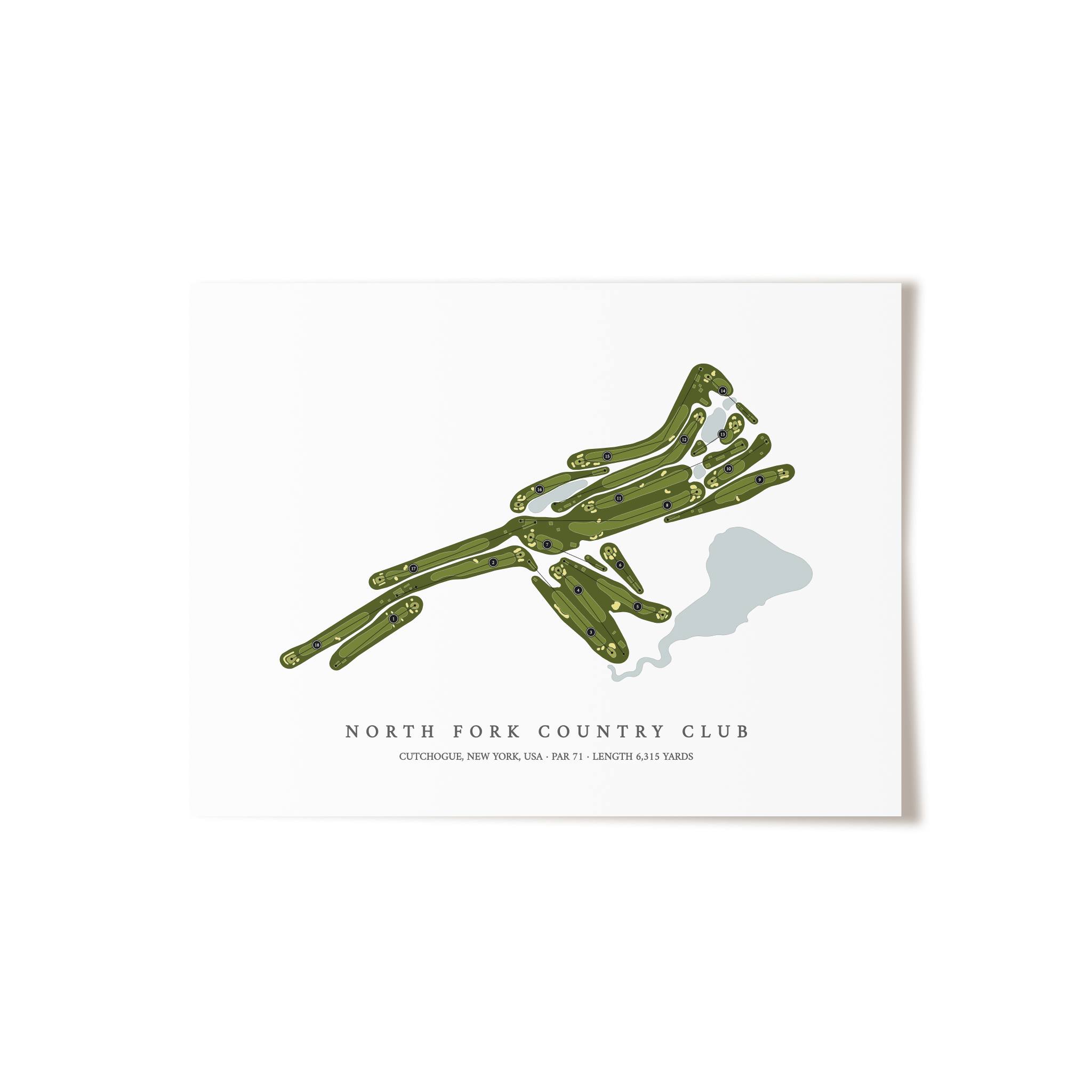 North Fork Country Club | Golf Course Map | Unframed 