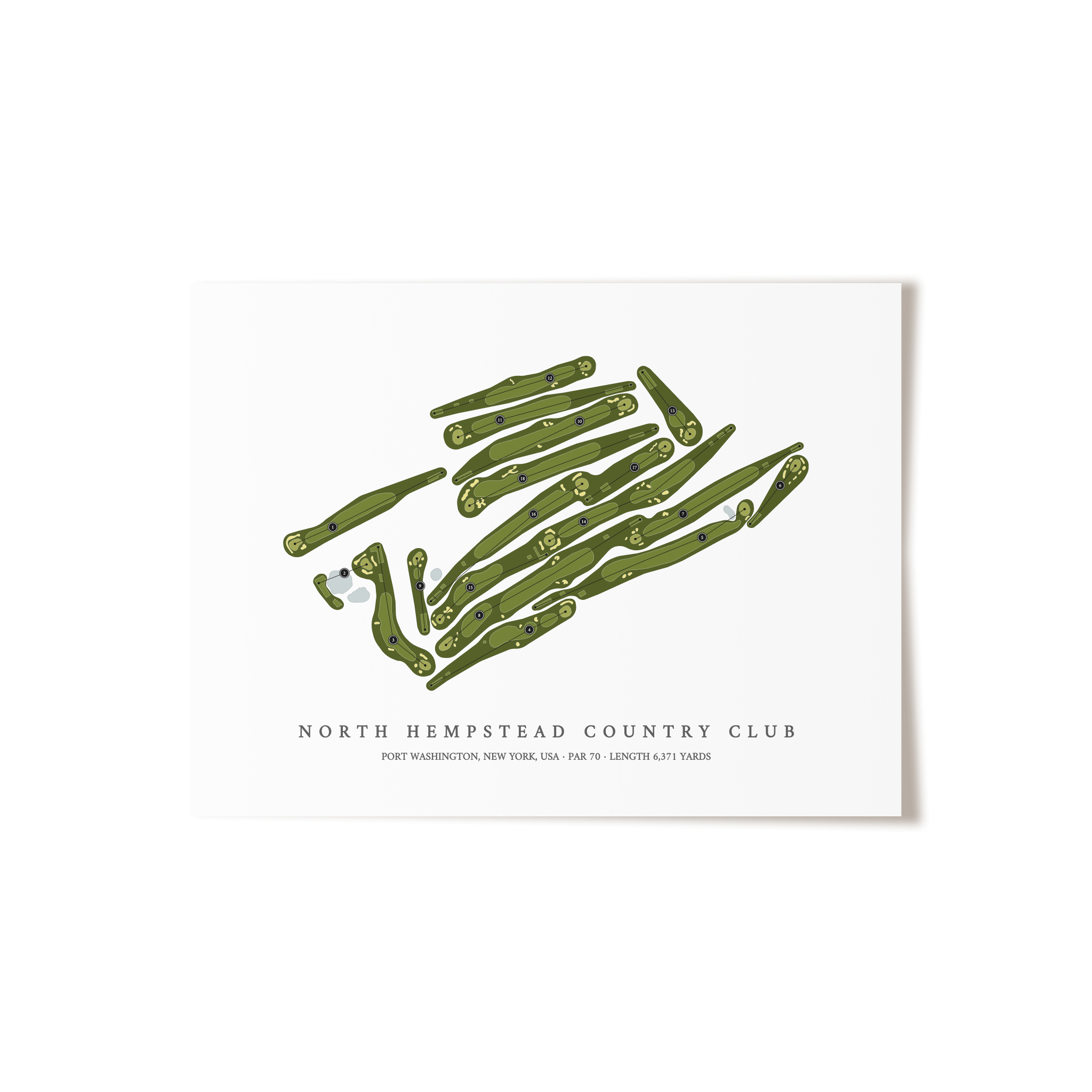 North Hempstead Country Club | Golf Course Map | Unframed 