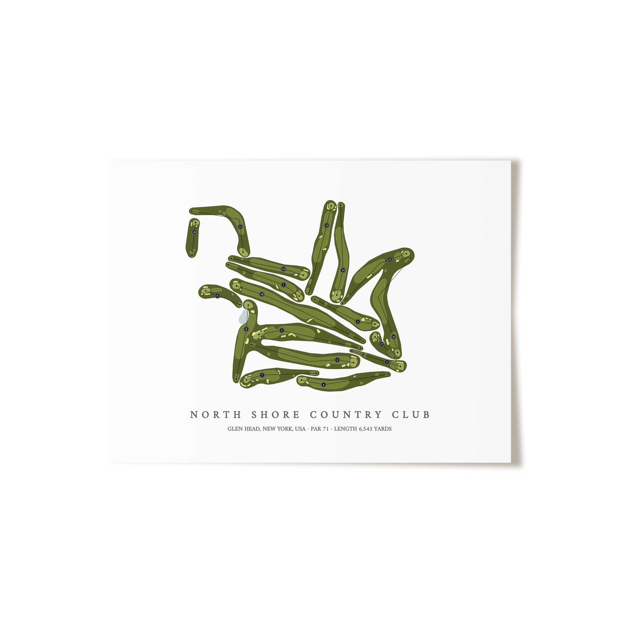 North Shore Country Club | Golf Course Map | Unframed 