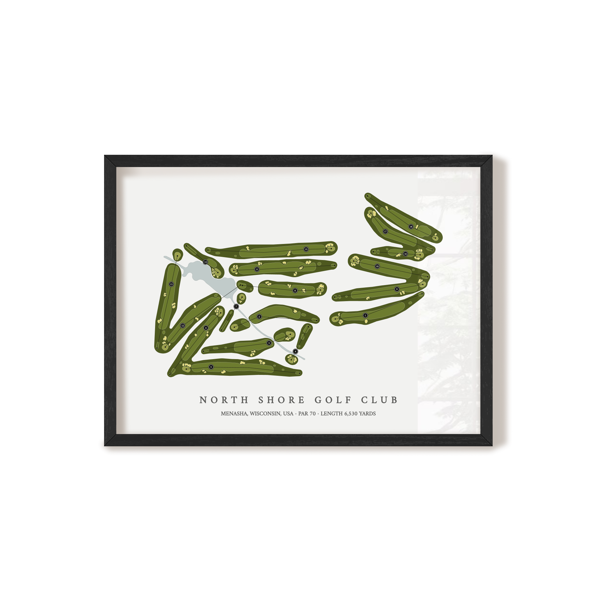 North Shore Golf Club | Golf Course Map | Black Frame 
