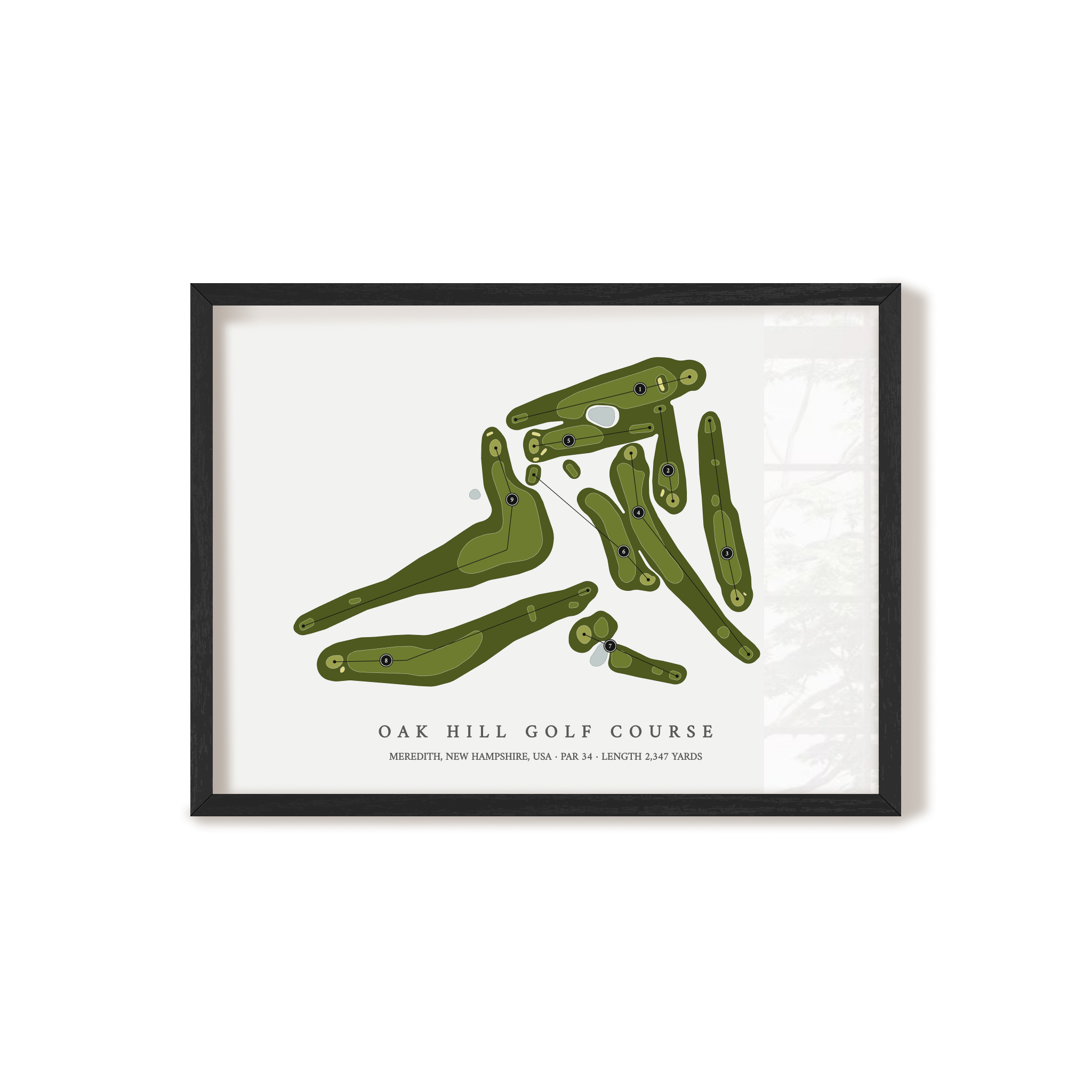 Oak Hill Golf Course | Golf Course Map | Black Frame 