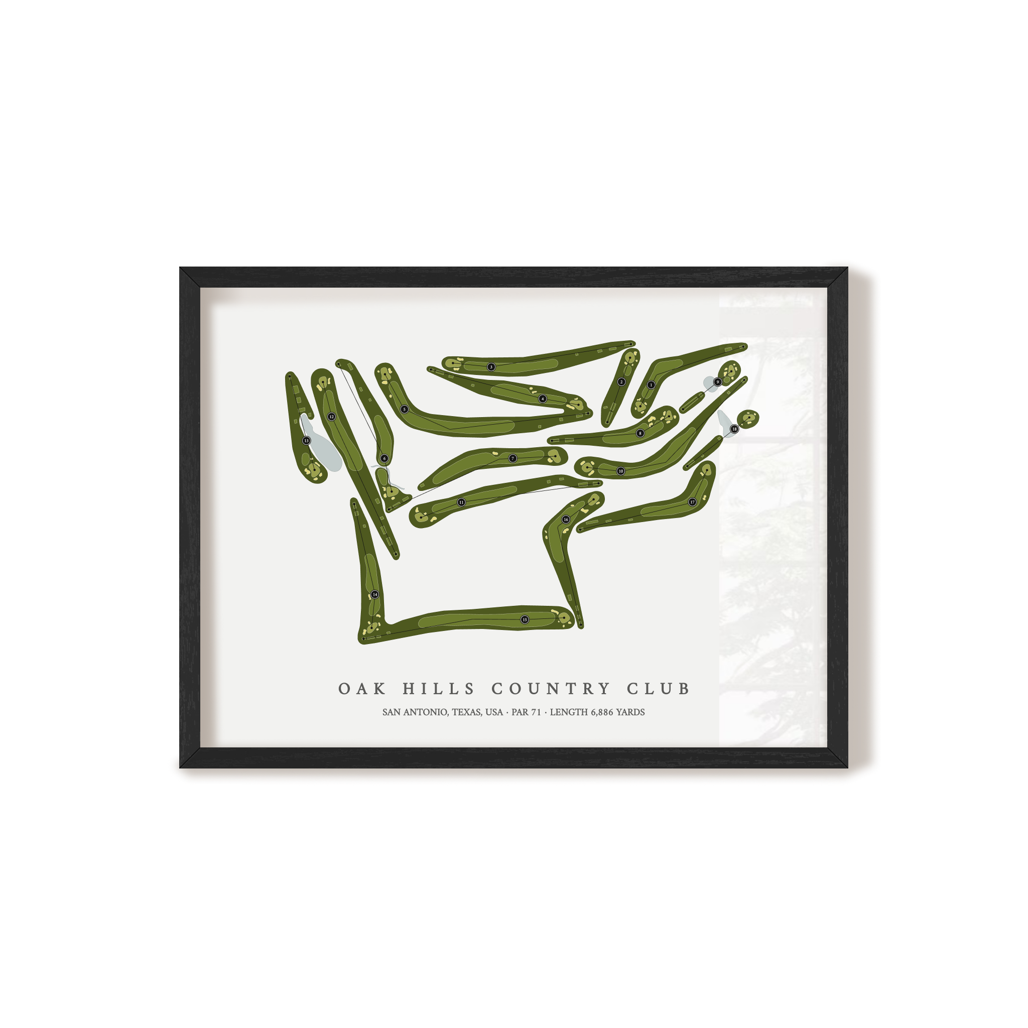 Oak Hills Country Club | Golf Course Map | Black+Frame 