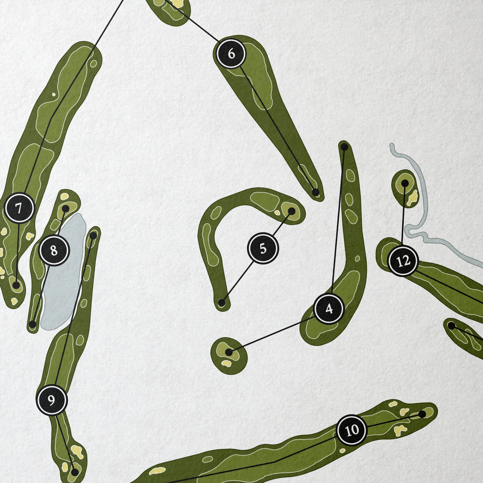 Oak Pointe Country Club - Honors Course | Golf Course Map | Close Up 
