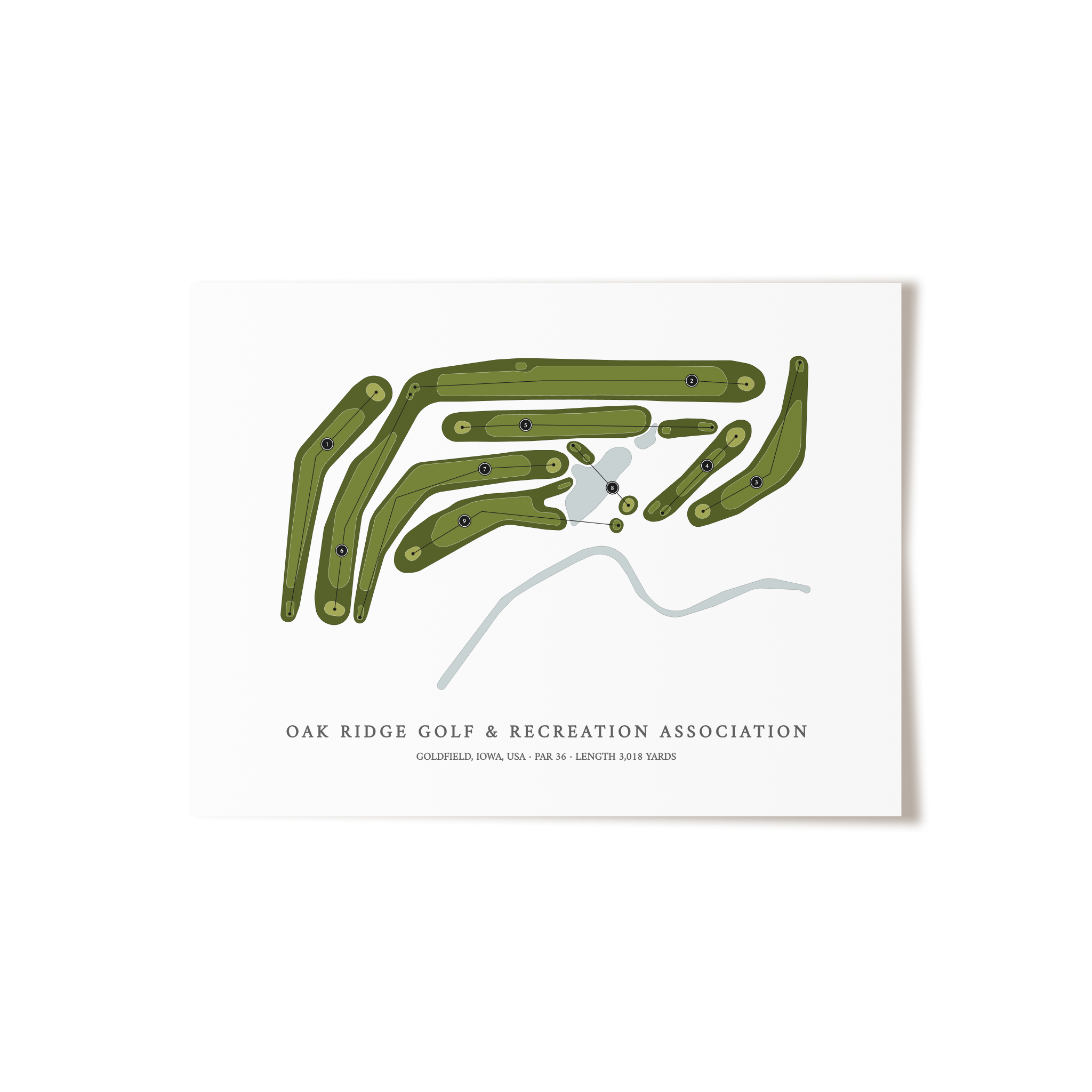 Oak Ridge Golf & Recreation Association | Golf Course Map | Unframed 
