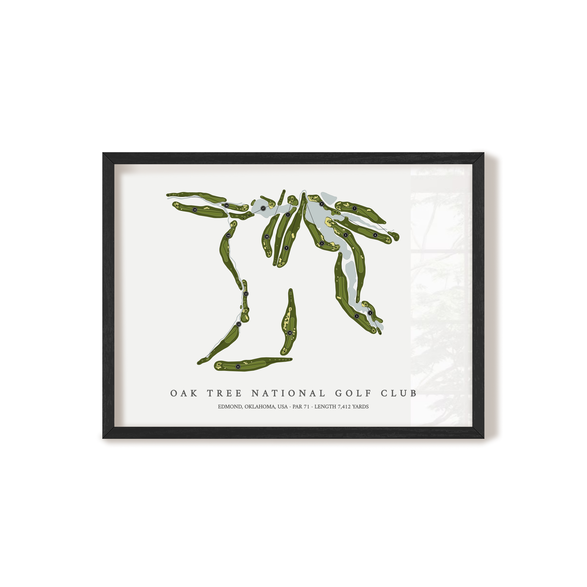 Oak Tree National Golf Club | Golf Course Map | Black+Frame 