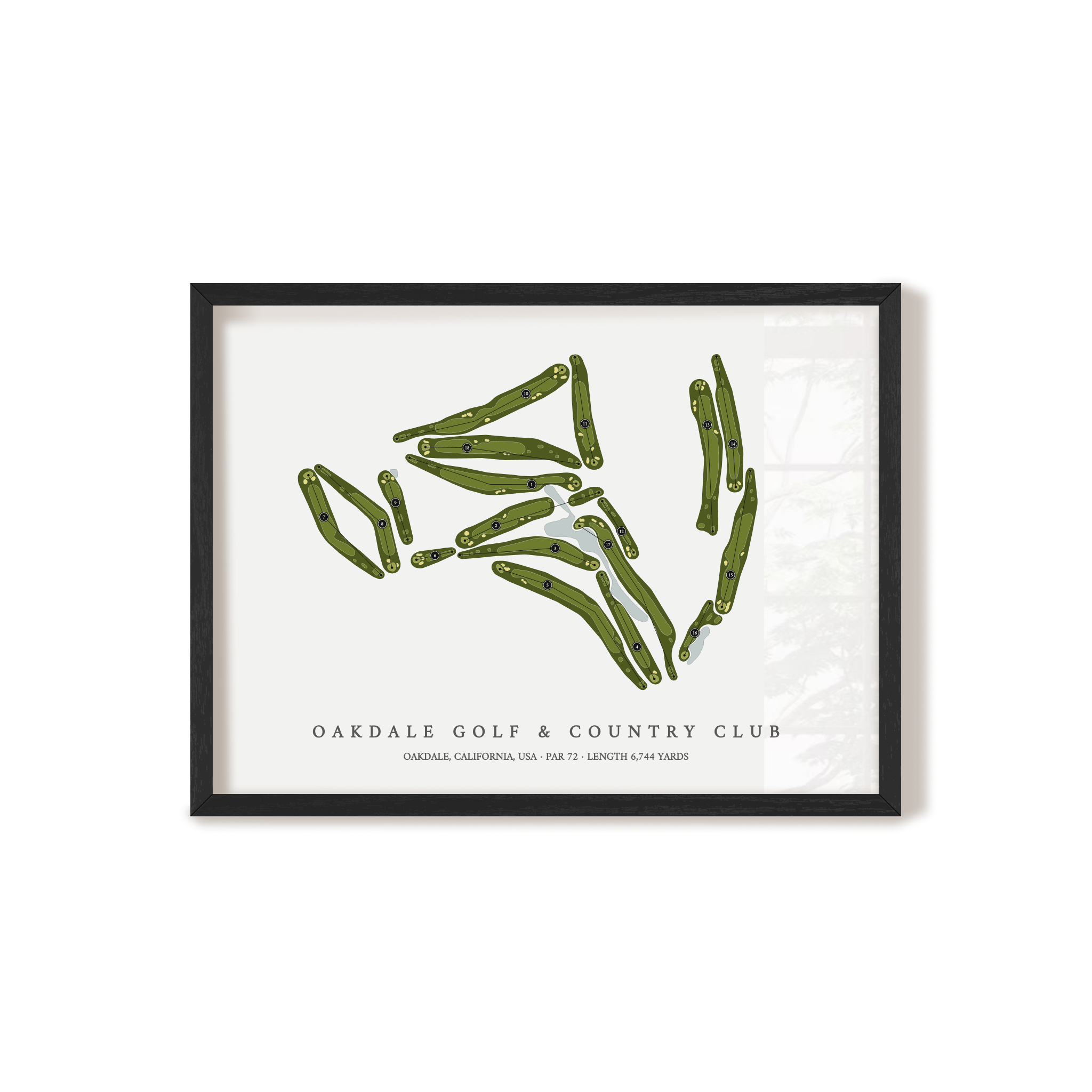 Oakdale Golf & Country Club | Golf Course Map | Black Frame 