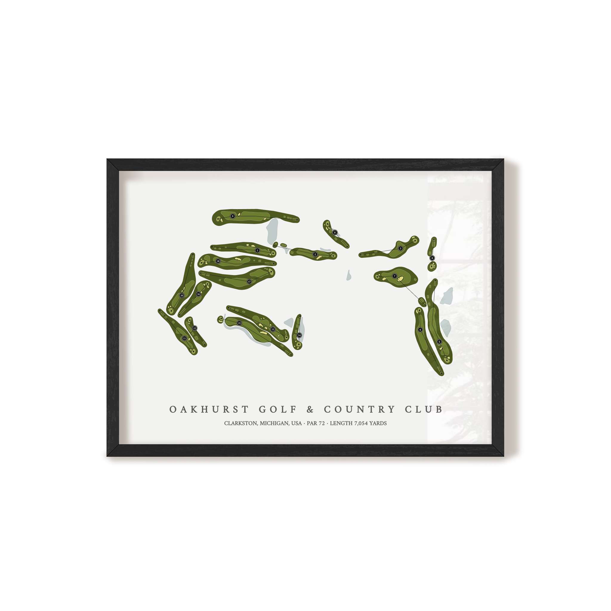 Oakhurst Golf & Country Club | Golf Course Map | Black Frame 