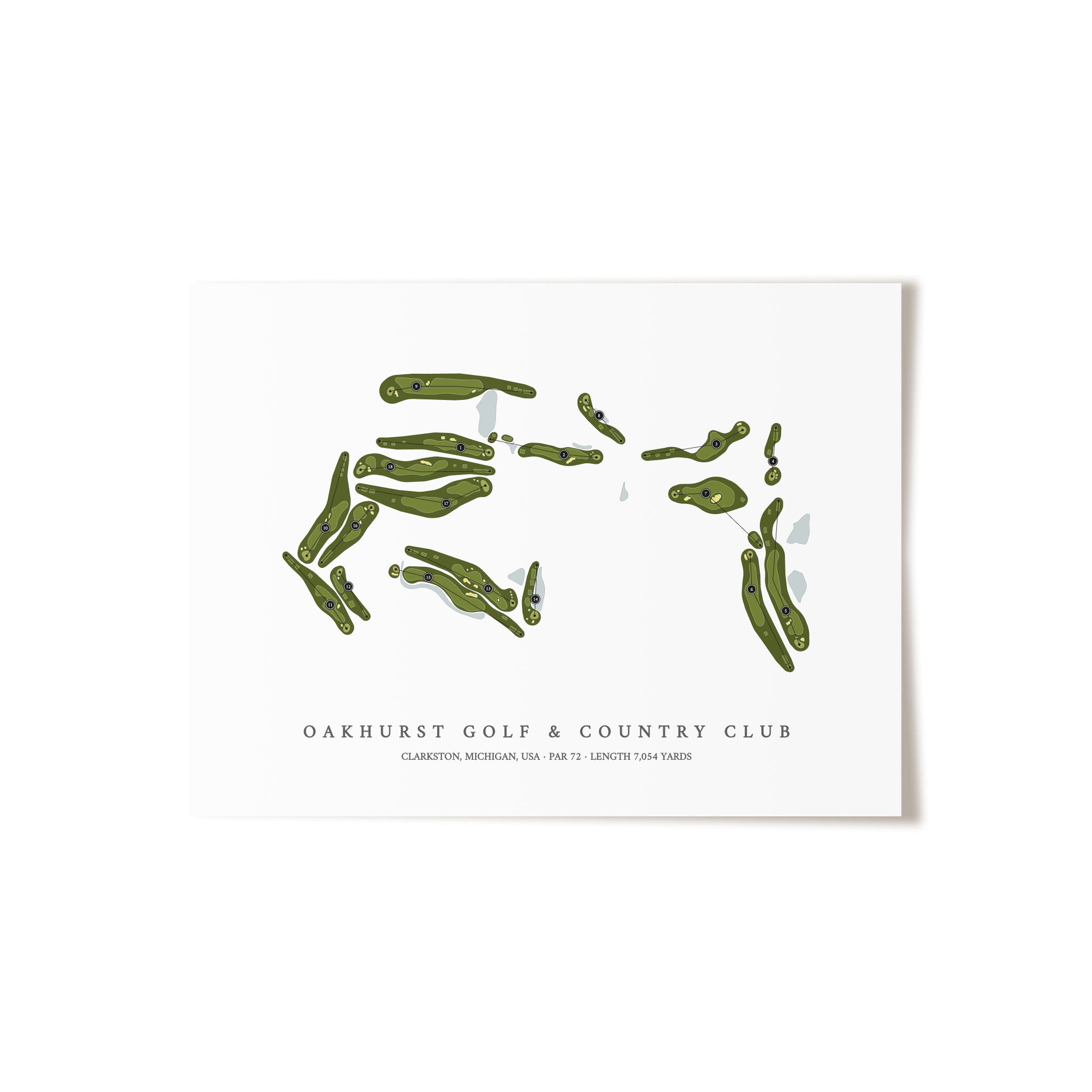 Oakhurst Golf & Country Club | Golf Course Map | Unframed 