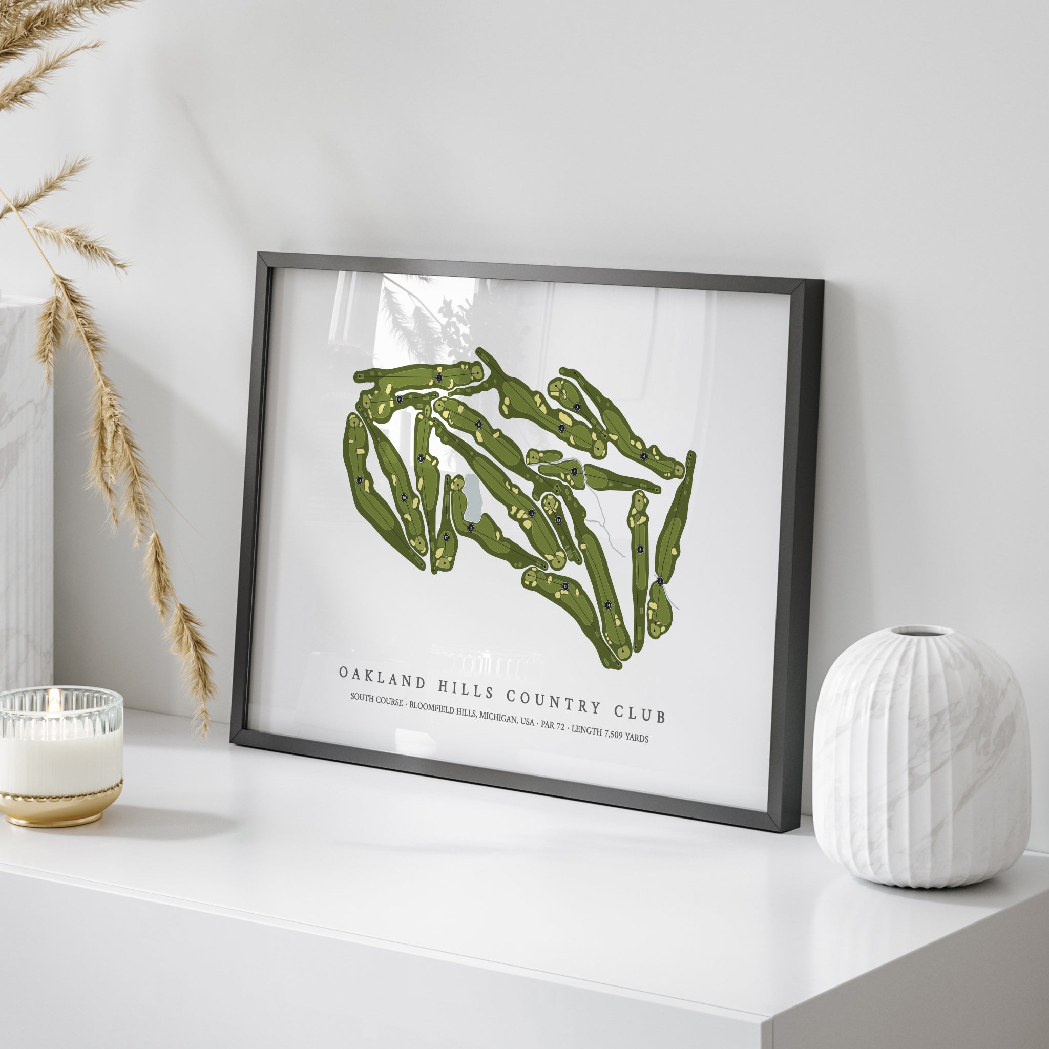 Oakland Hills Country Club - South Course | Golf Course Print | On Table