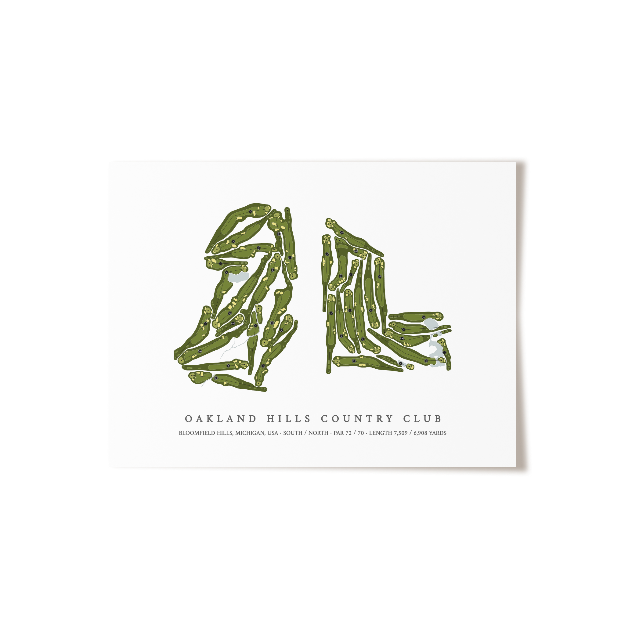 Oakland Hills Country Club  | Golf Course Print | Unframed 