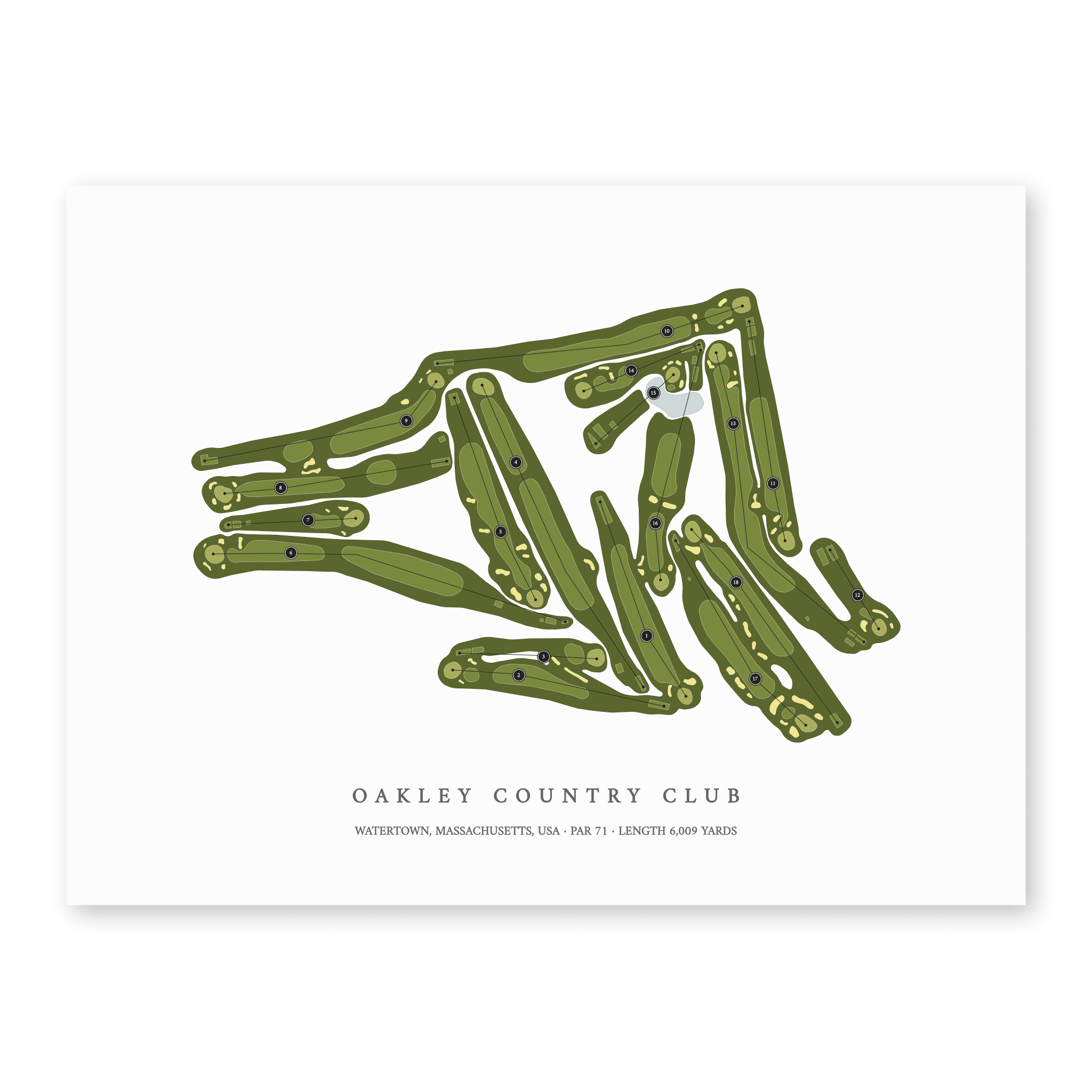 Oakley Country Club | Golf Course Map | Unframed