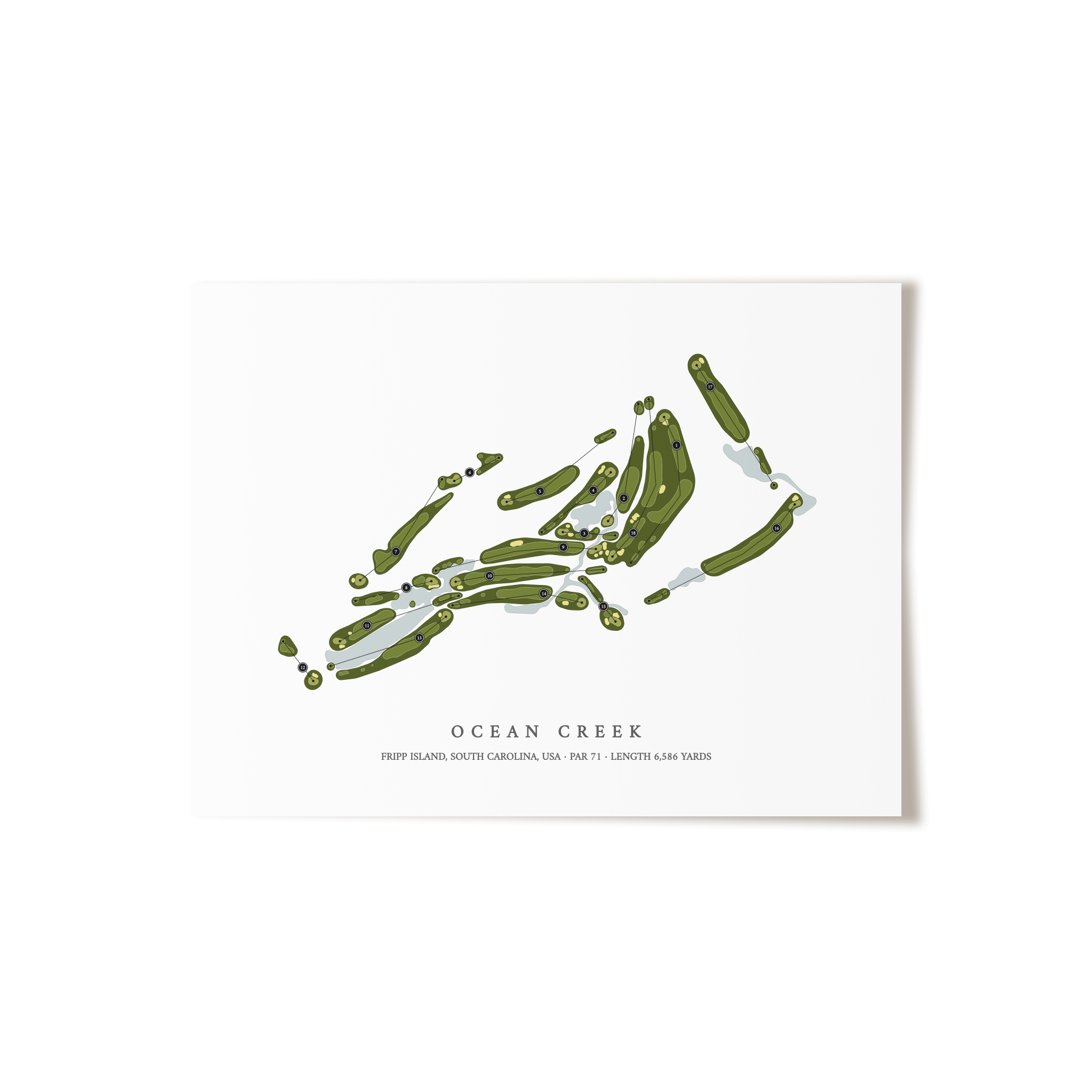 Ocean Creek | Golf Course Map | Unframed