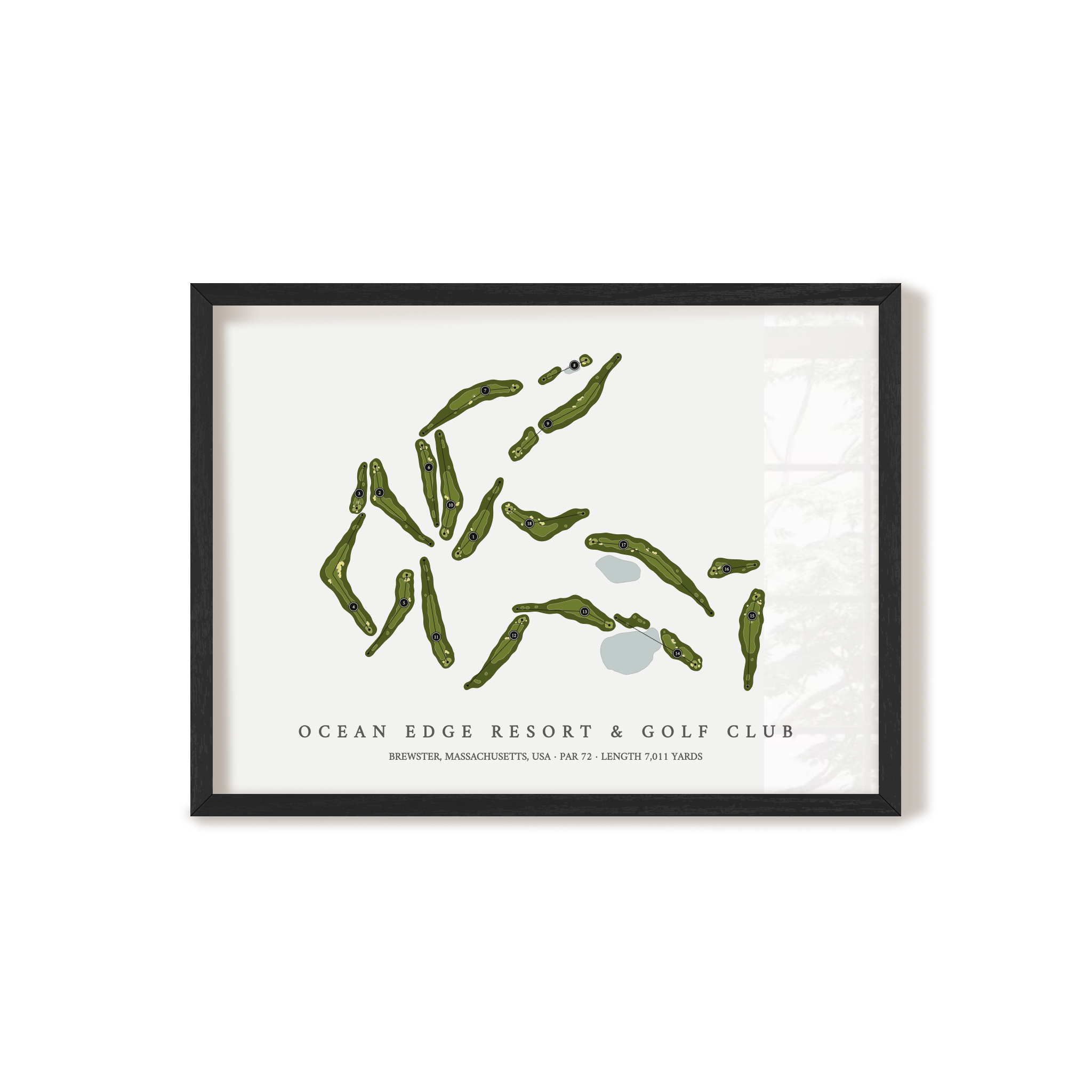 Ocean Edge Resort & Golf Club | Golf Course Map | Black Frame 