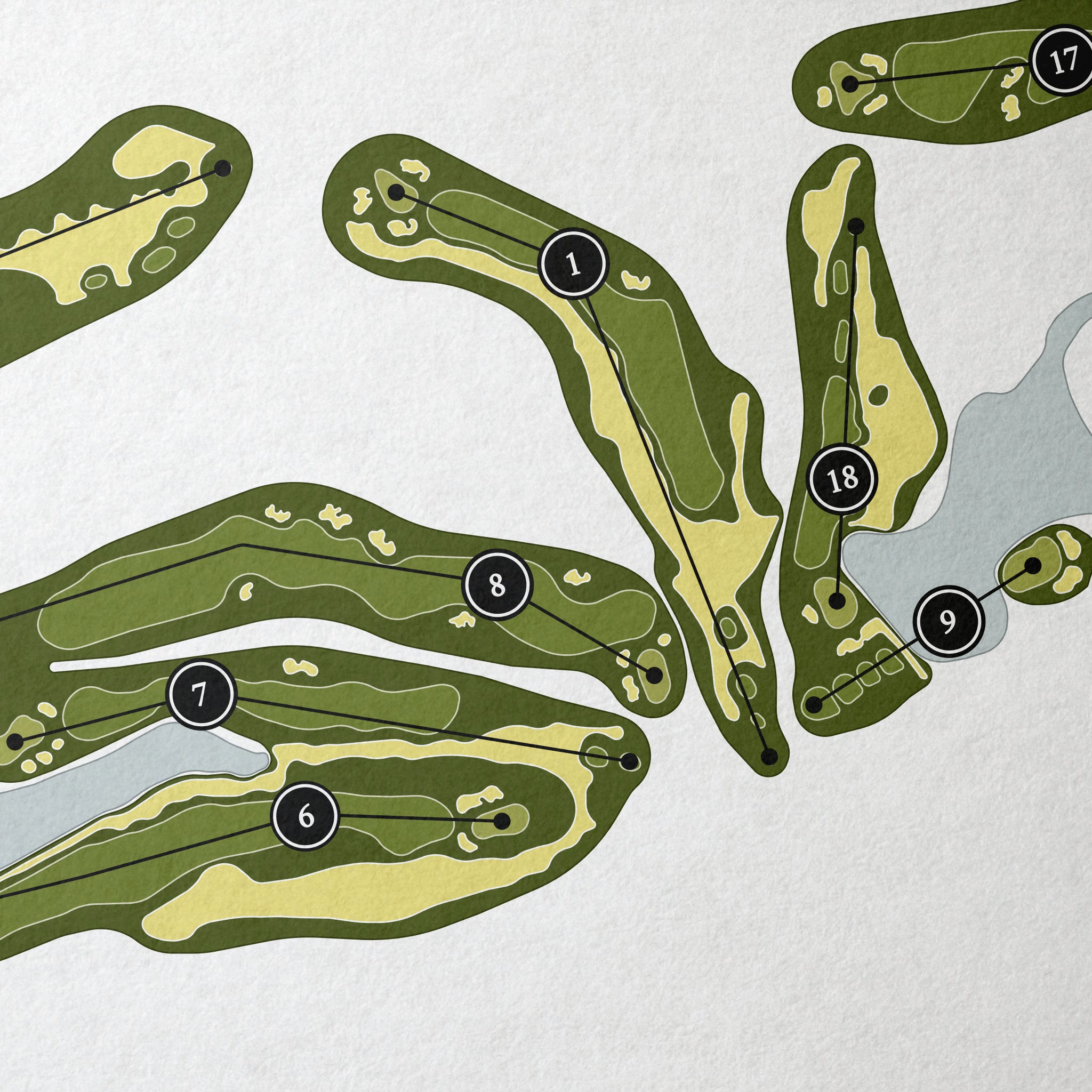 Ocean Reef Club - The Dolphin Course | Golf Course Map | Close Up 
