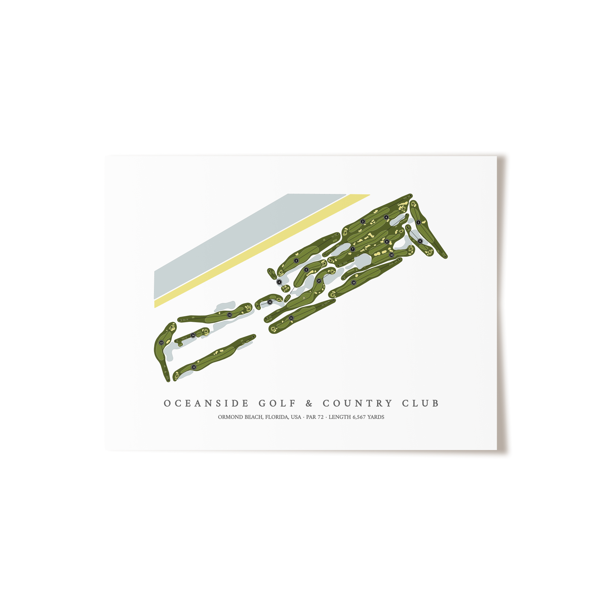 Oceanside Golf & Country Club | Golf Course Map | Unframed 