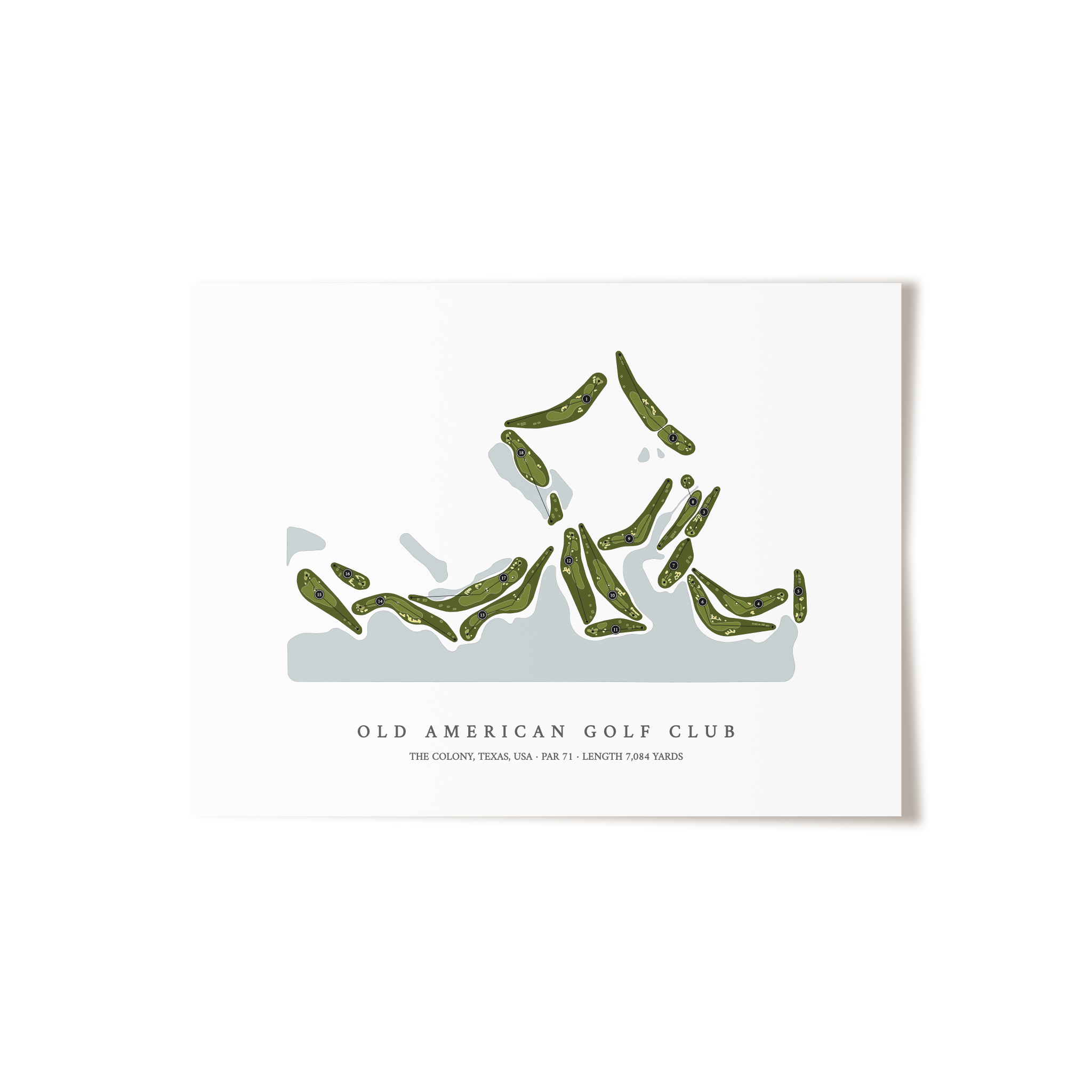 Old American Golf Club | Golf Course Map | Unframed 