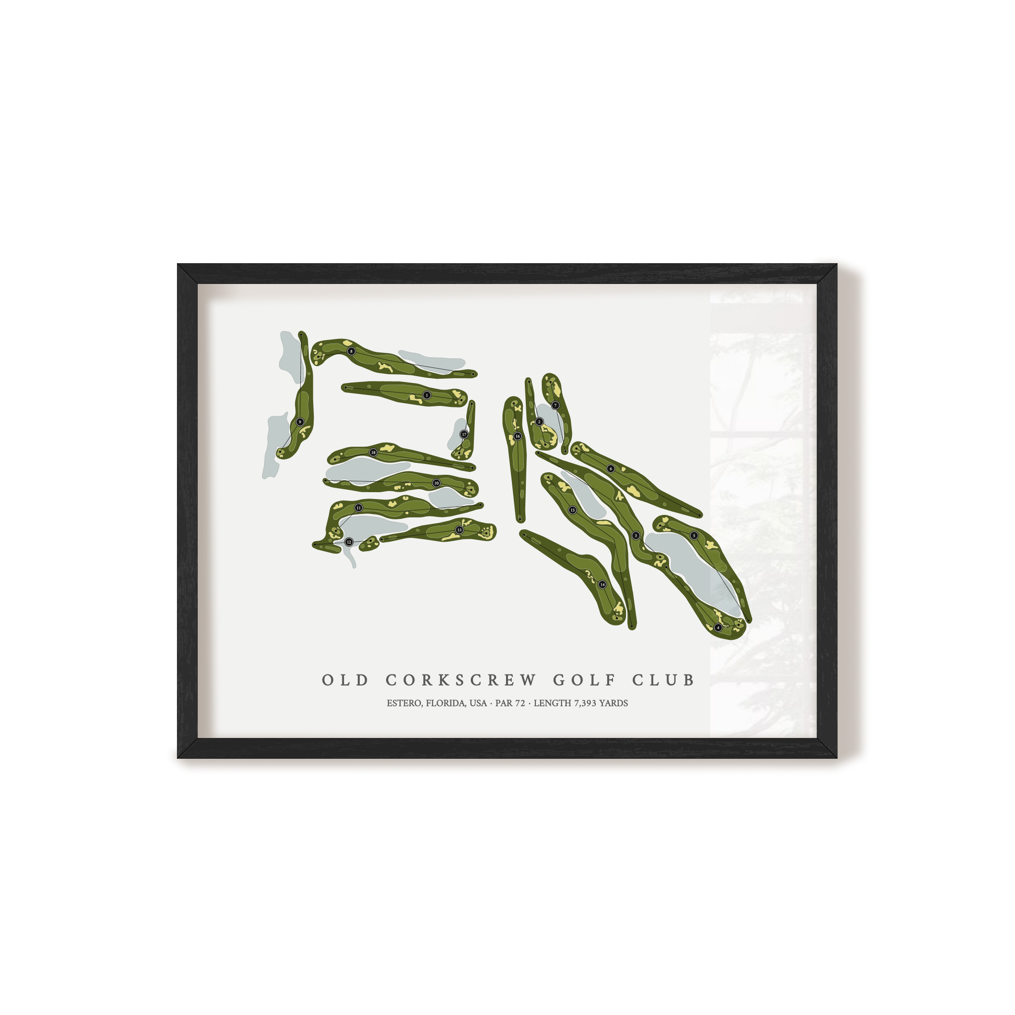 Old Corkscrew Golf Club | Golf Course Map | Black Frame 