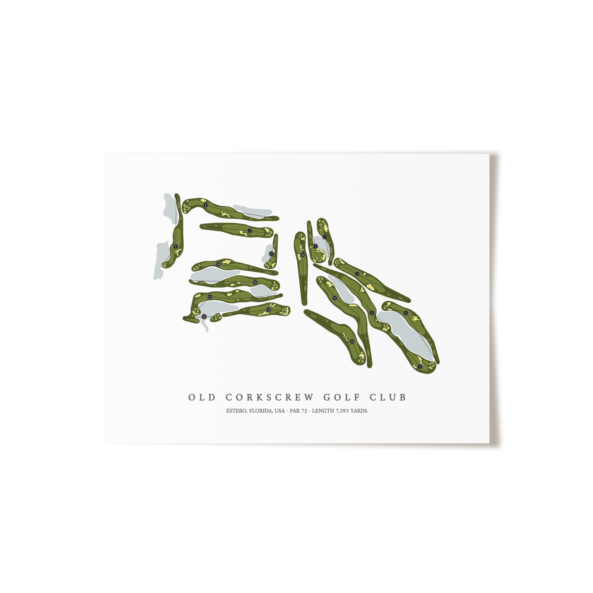 Old Corkscrew Golf Club | Golf Course Map | Unframed 