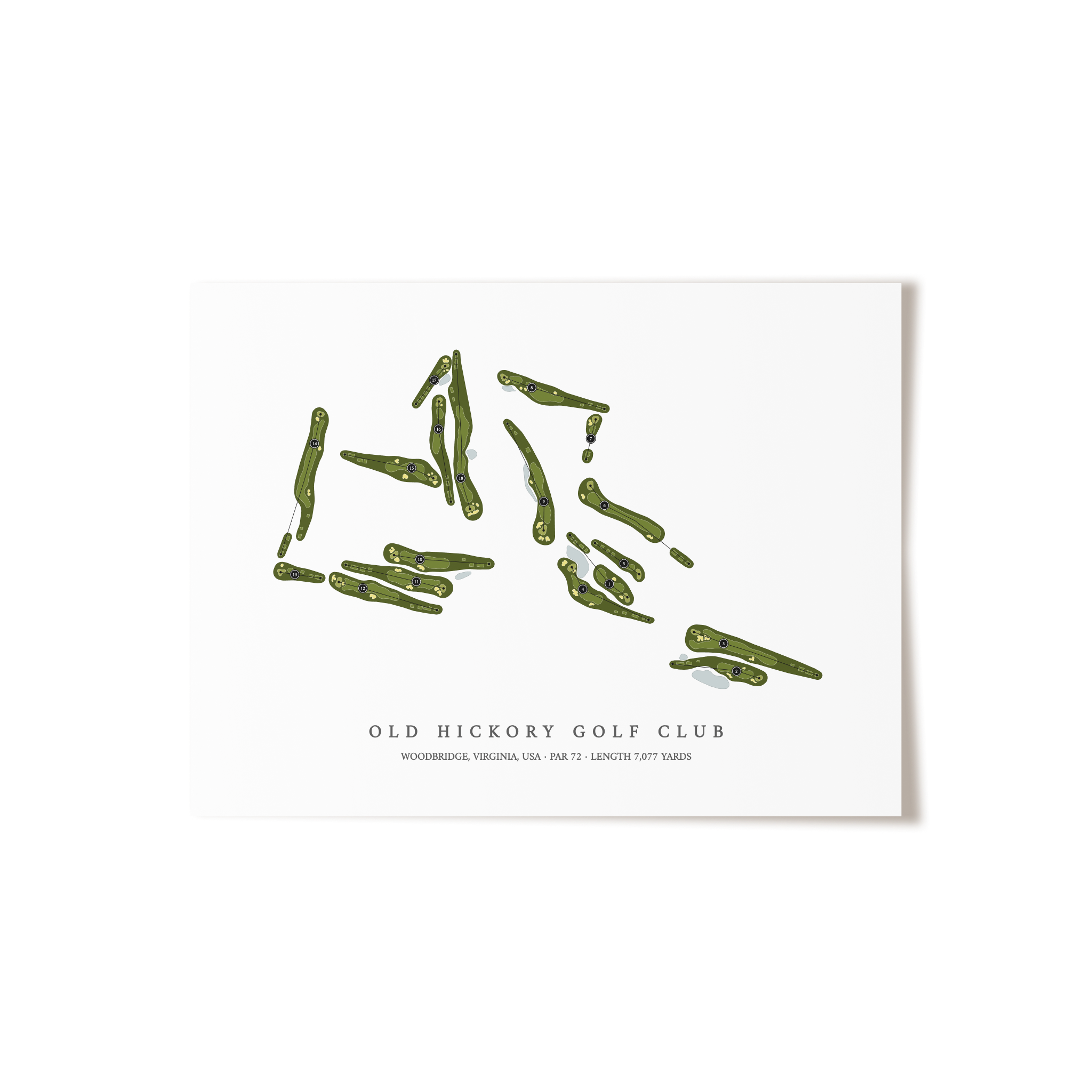 Old Hickory Golf Club | Golf Course Map | Unframed 