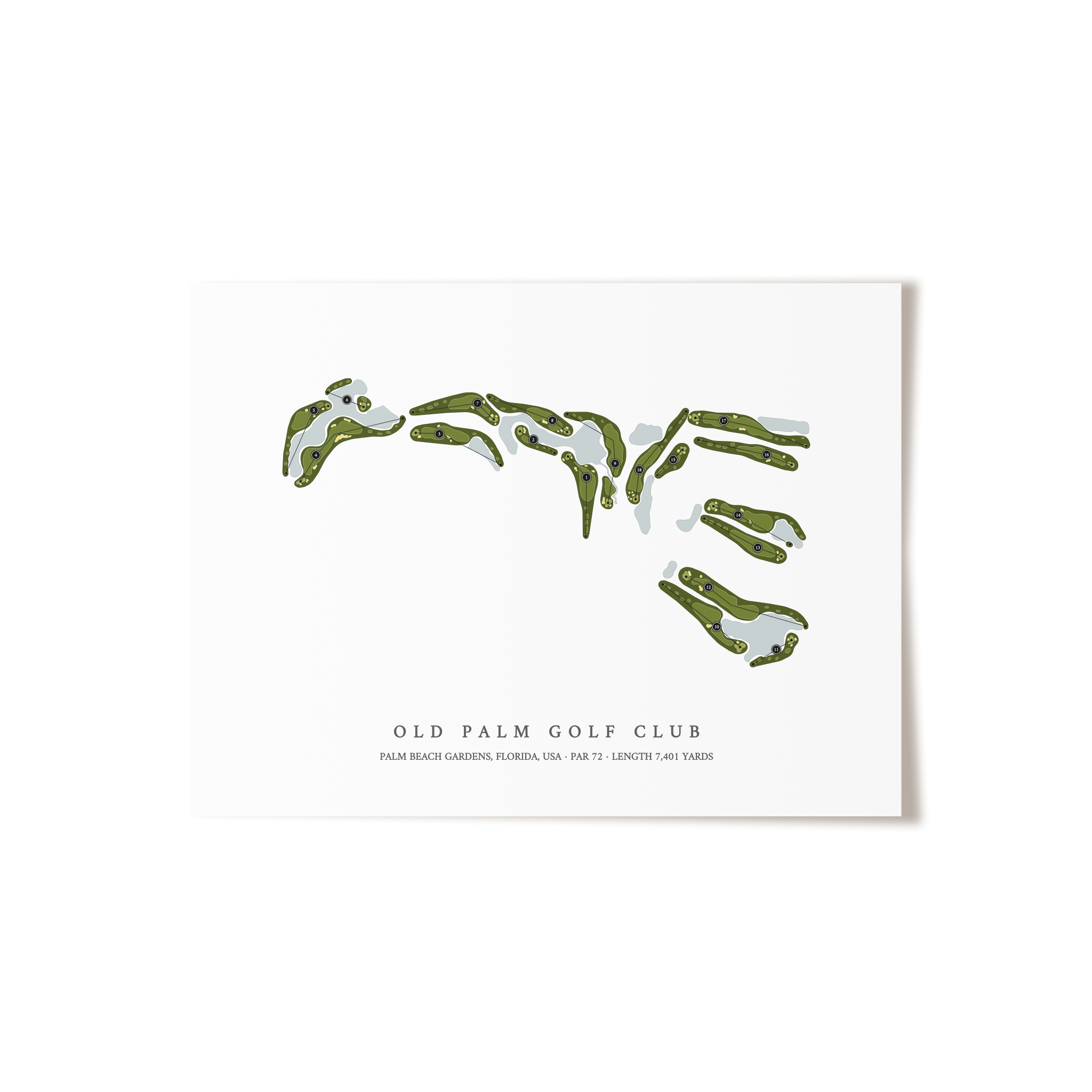 Old Palm Golf Club | Golf Course Map | Unframed 
