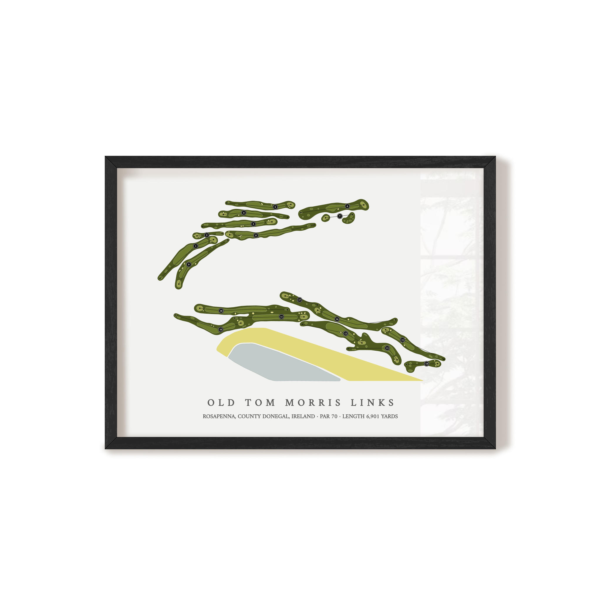 Old Tom Morris Links | Golf Course Map | Black Frame 