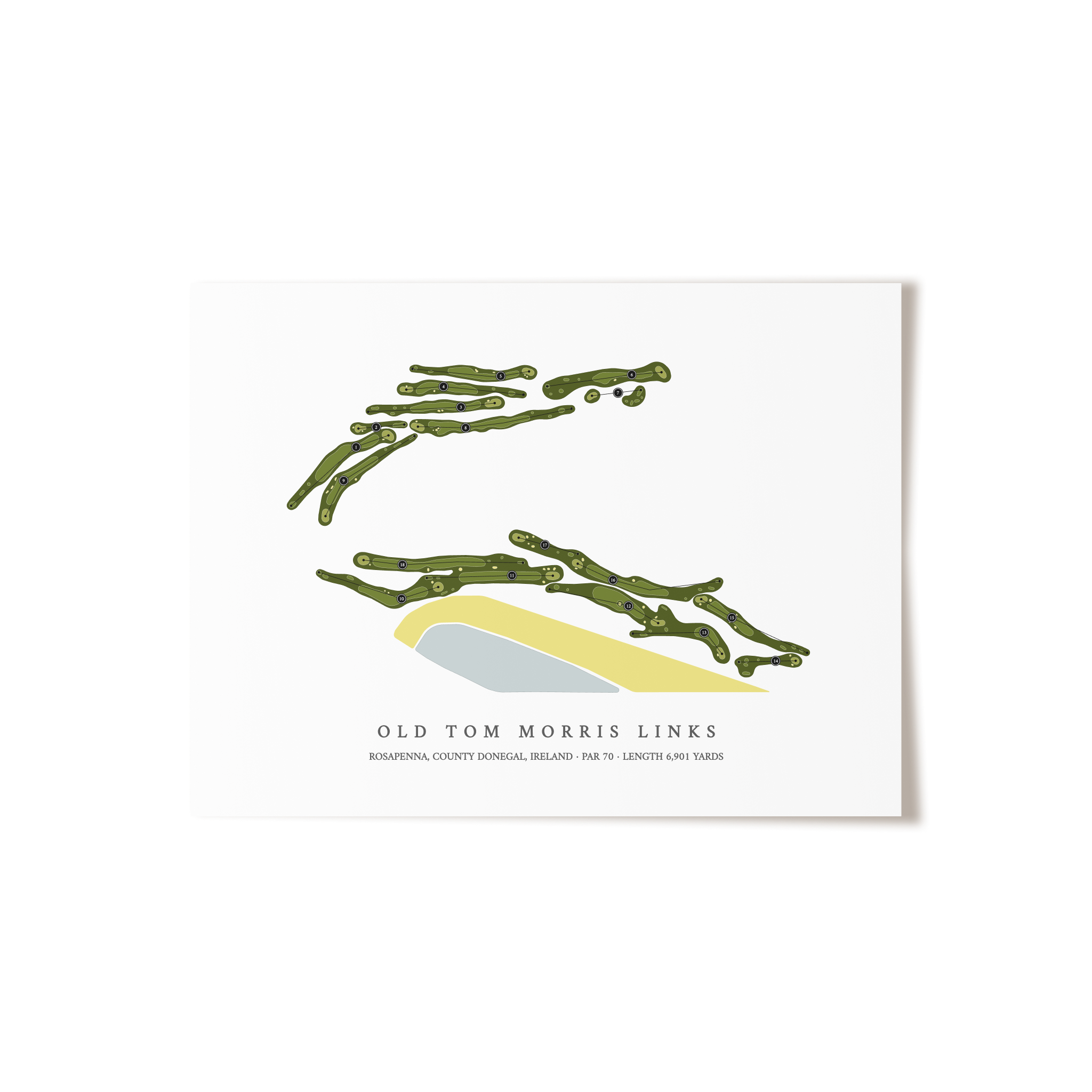 Old Tom Morris Links | Golf Course Map | Unframed 